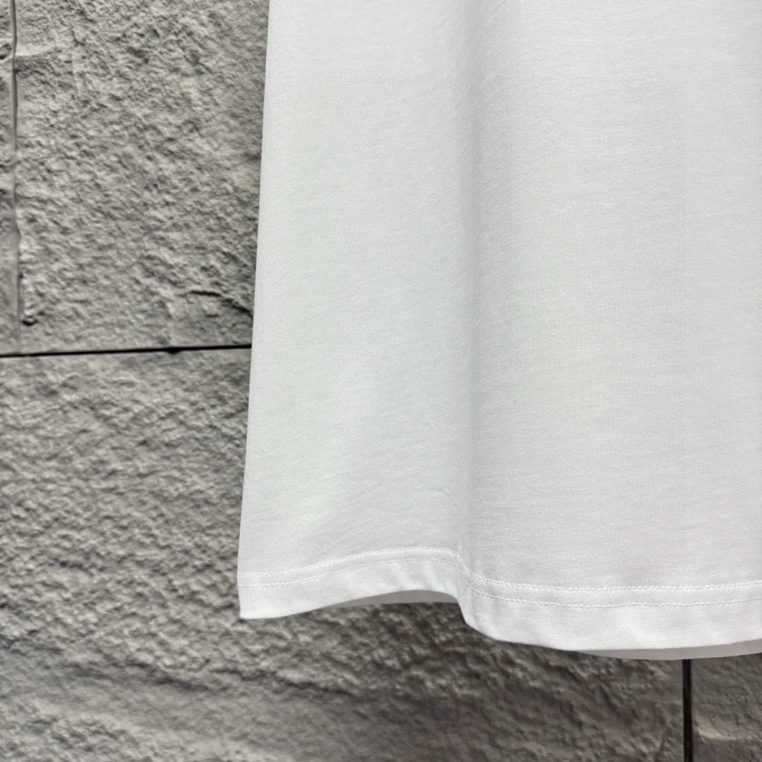 🅿️180 Dio*Dior* 2025 Spring and Summer Style Classic small love letter embroidered personalized logo Customized double yarn plain cotton fabric Short-sleeved T-shirt Unisex Size: S (90-130 catties) M (120-150 catties) L (140-165 catties) XL (160-180 catties) XXL (180-210 catties) Color: black white