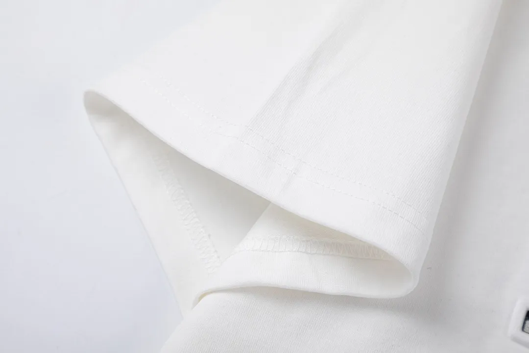 🅿️170 high version DIOR Dior 2025 early spring new style Customized 310g double yarn pure cotton fabric Concave patch embroidered letter logo Same style for men and women Short-sleeved t Color: White Size: S-XL