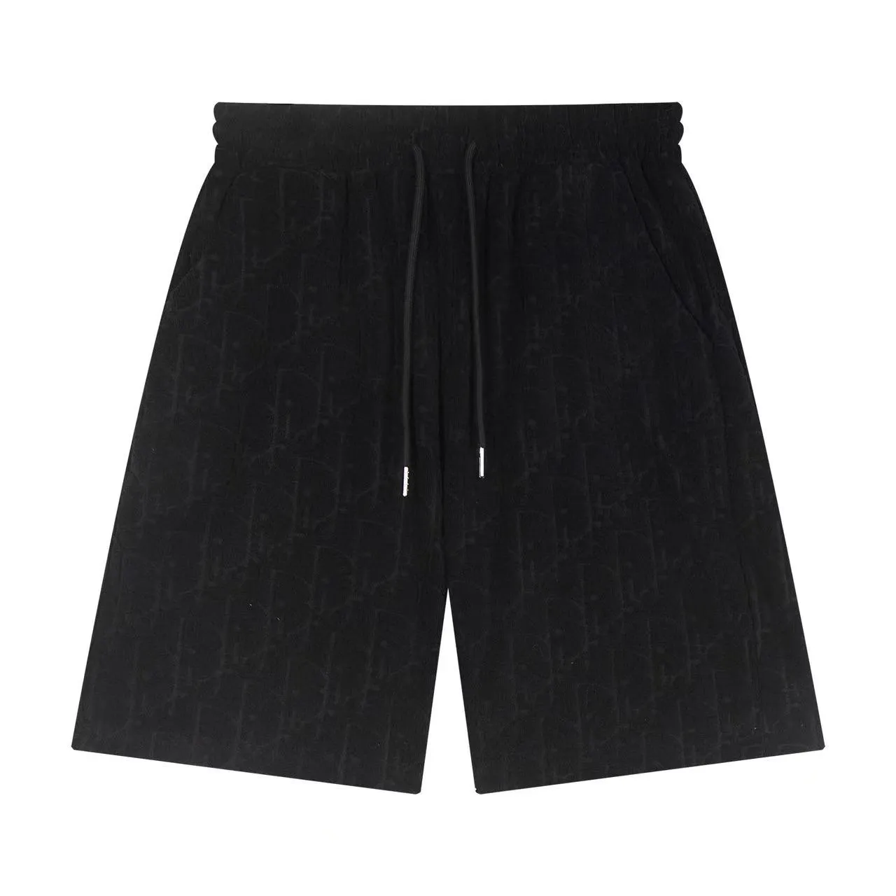 🅿️170 ❥B806# High-quality Dior 2025Fall Spring and Summer New Series Presbyopia Jacquard Towel Shorts Custom-woven and dyed pure cotton 100% gram weight 300G fabric Positioned tailoring heavy material size: S M L XL Color: black