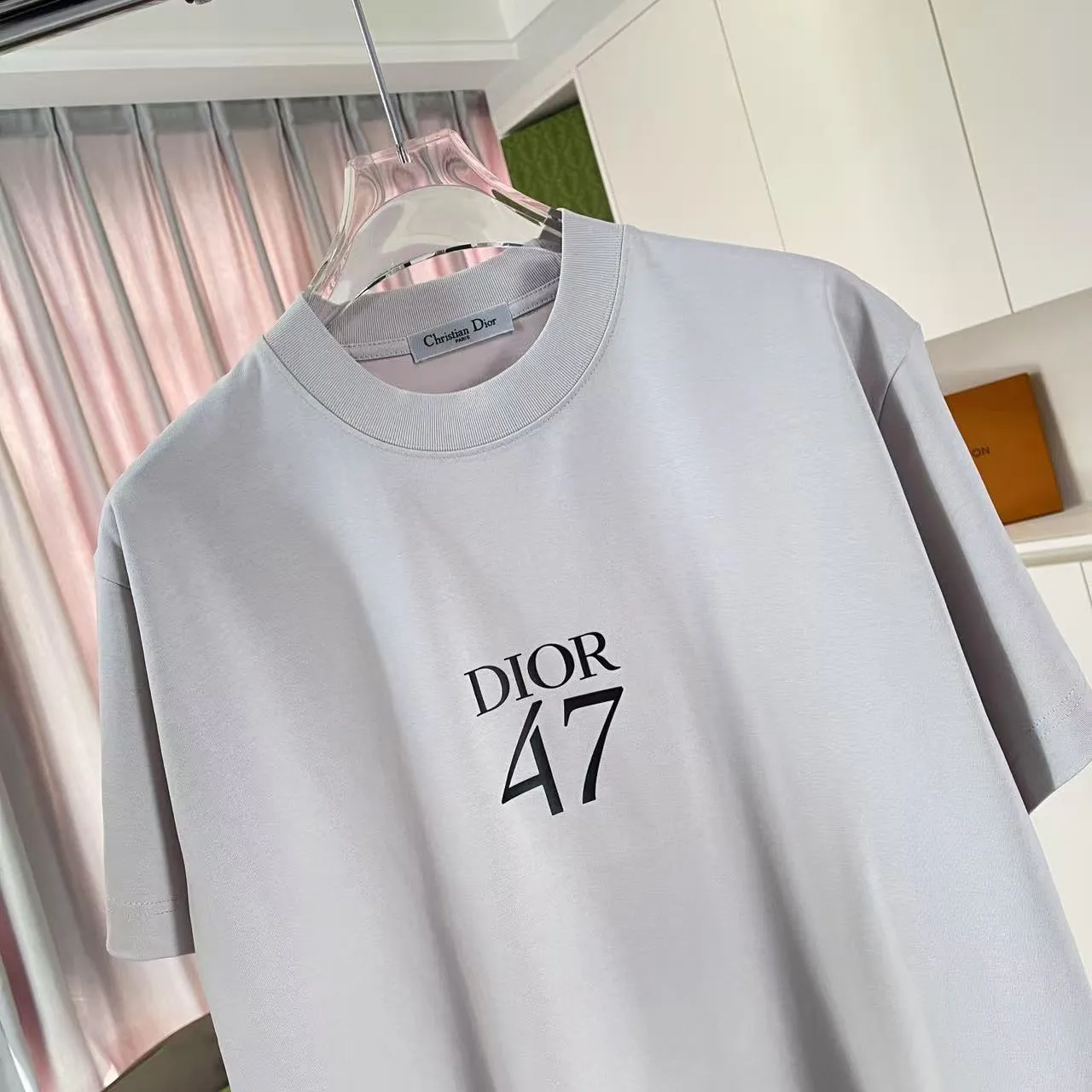 🅿️170 Dio Dior 2025 summer new style Letter logo three-dimensional silicone printing Short-sleeved T-shirt Customized fabric 300g Same style for men and women Color: Black White Sky Blue Iron Gray Size: S M L XL XXL Five codes​