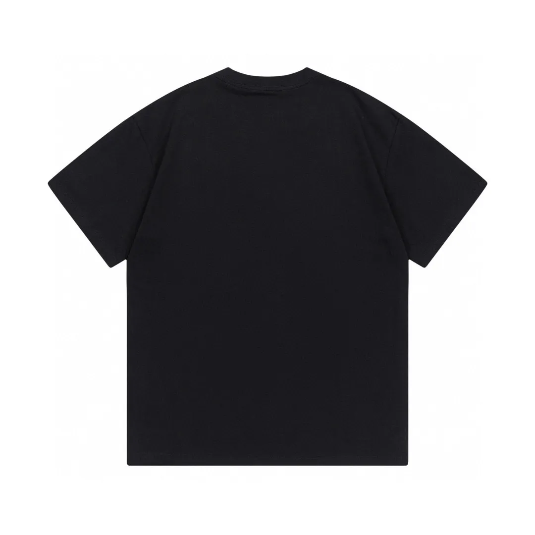 🅿️170 Dior 2025 early spring new style, customized 270g double yarn pure cotton fabric, imported Tajima machine high-density embroidery of colorful letters logo, couple style, short-sleeved T-shirt, color: black, size: XS-L