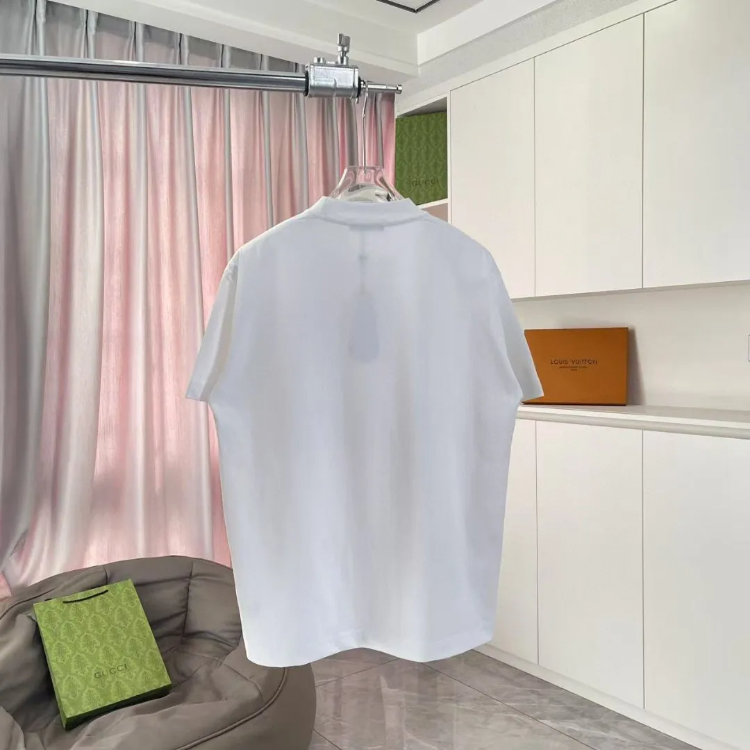 🅿️170 Dio*Dior 2025 summer new style Personalized letter logo printing Short-sleeved T-shirt Customized fabric 300g Same style for men and women Color: Black White Pink Iron Gray Size: S M L XL XXL Five codes​