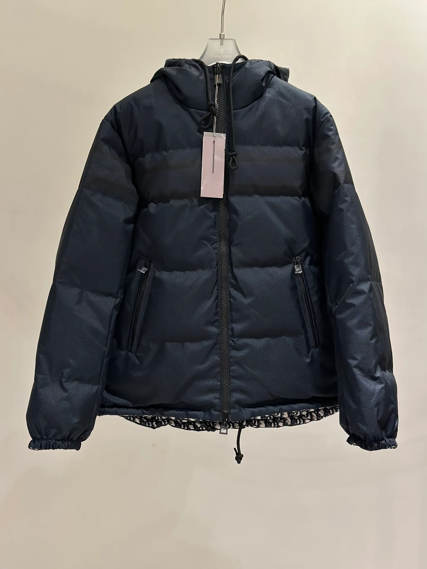 🅿️980 package, down jacket hanging on the back, real shot # Di*r/Dior classic houndstooth all-over print, reversible down jacket/down vest
