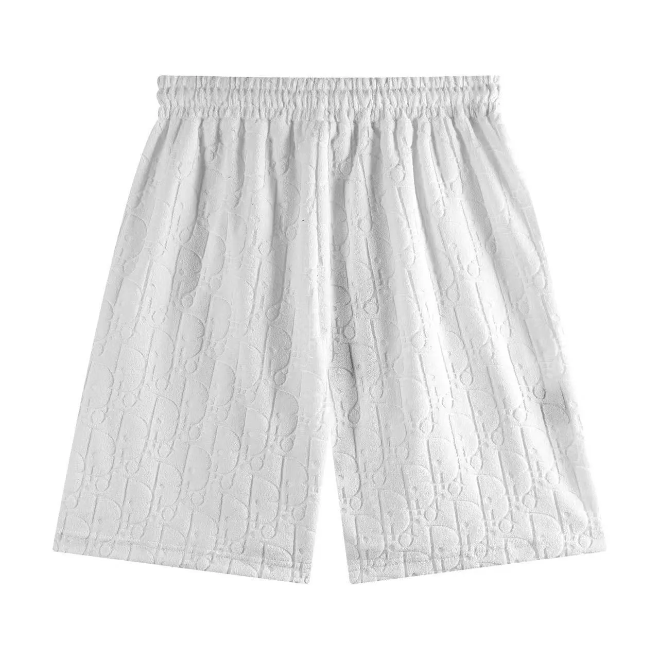 🅿️170 ❥B806# High quality Dior 2025Fall spring and summer new series presbyopia jacquard towel shorts custom-woven and dyed pure cotton 100% gram weight 300G fabric positioning and tailoring heavy material size: S M L XL color: white
