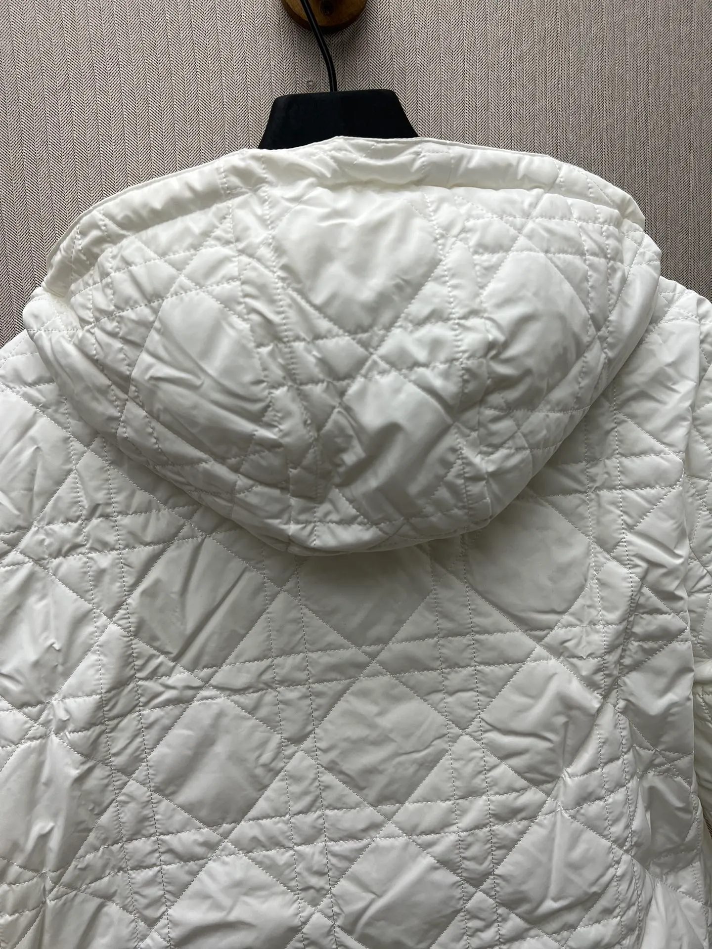 🅿️650 Dior 25ss new Dioralps quilted taffeta technical cannage pattern solid color hooded zipper long-sleeved cotton jacket women's size: S.M.L.