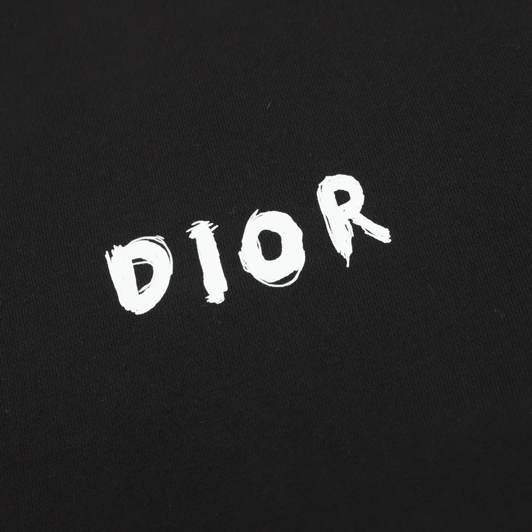 🅿️500 Dior 25FW round neck sweatshirt with arm letters, 480g high-grade combed cotton fabric, counter collar label, purchasing grade white thick plate hang tag, original hanging grain, three-dimensional foam printing on the front and back, strong layering, same style for men and women, couple style, oversize version, loose size: S-XL