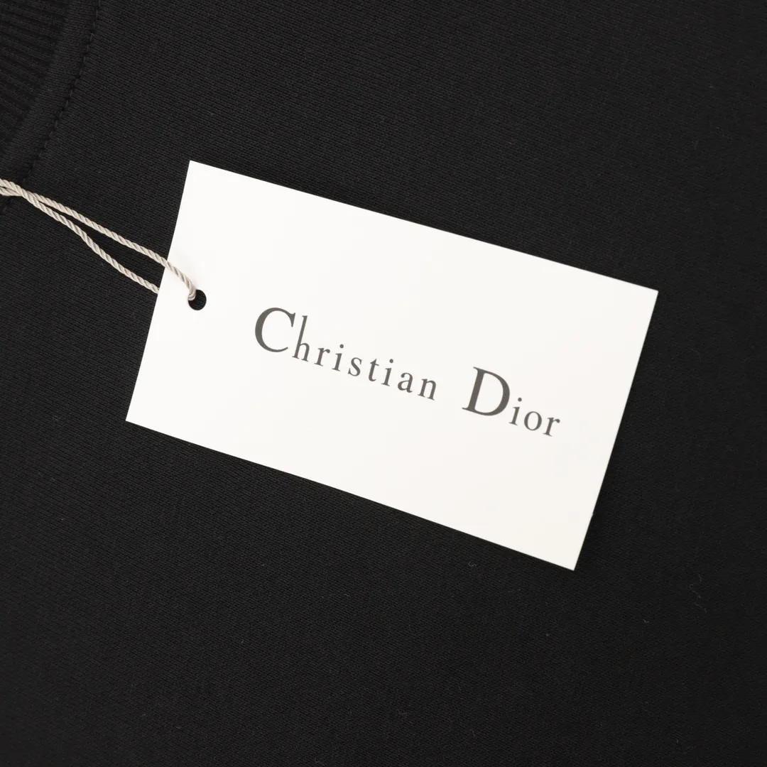 🅿️500 Dior 25FW round neck sweatshirt with arm letters, 480g high-grade combed cotton fabric, counter collar label, purchasing grade white thick plate hang tag, original hanging grain, three-dimensional foam printing on the front and back, strong layering, same style for men and women, couple style, oversize version, loose size: S-XL