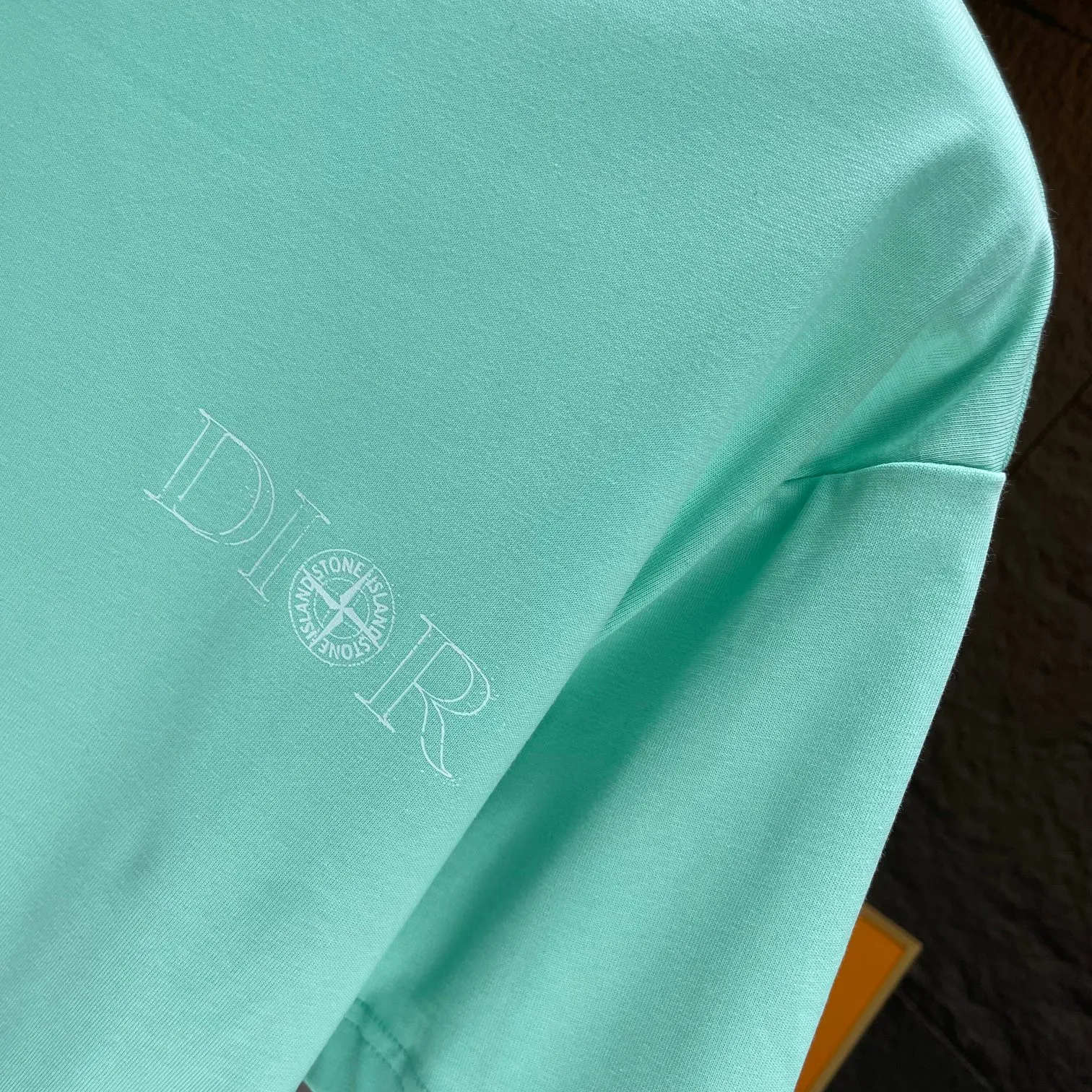 🅿️170 Dio* Dior* 2025 spring and summer new short-sleeved T-shirt Heavy cotton personalized print Color: Black White Mint Green Size: S M L XL XXL