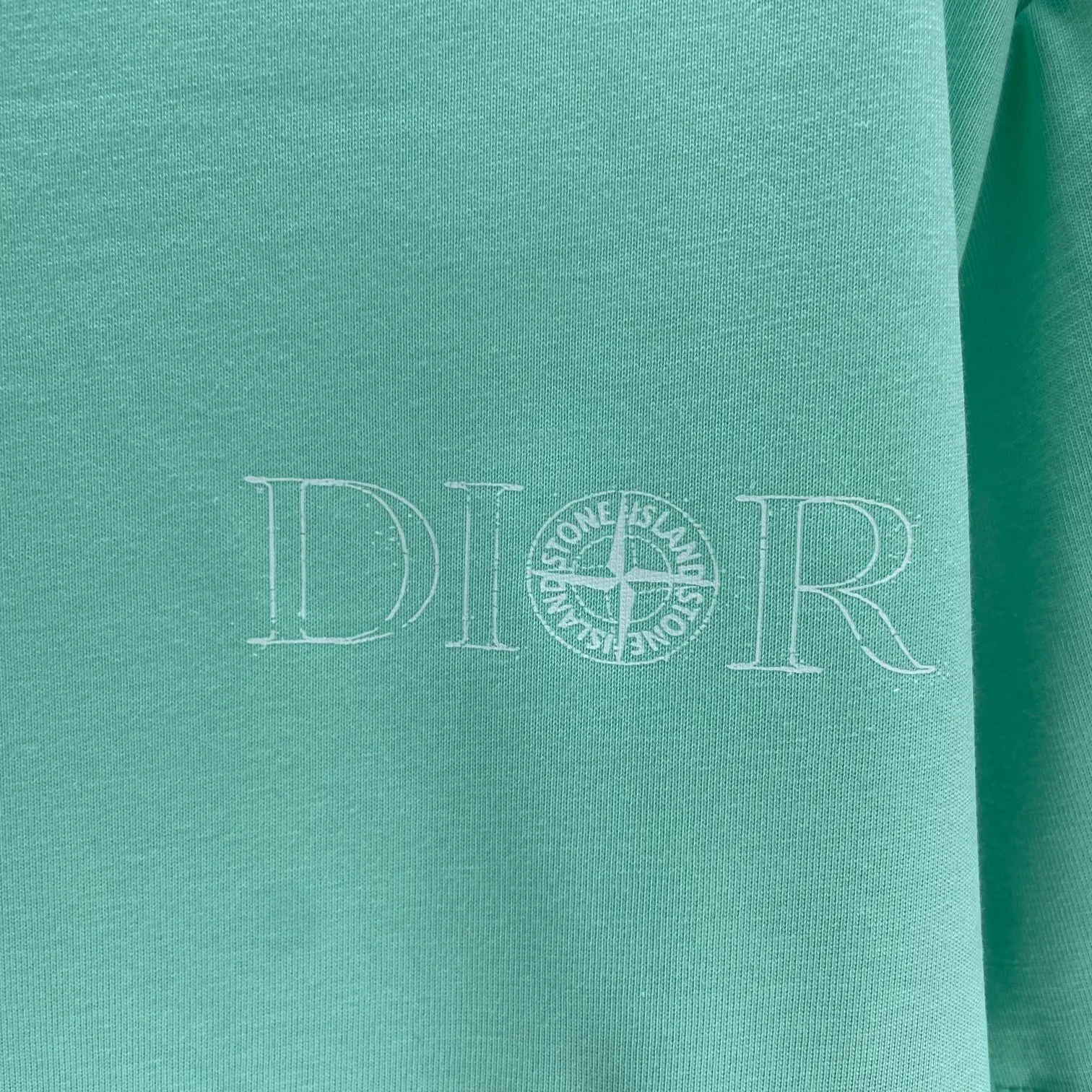 🅿️170 Dio* Dior* 2025 spring and summer new short-sleeved T-shirt Heavy cotton personalized print Color: Black White Mint Green Size: S M L XL XXL