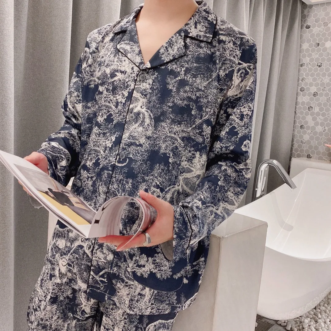 🅿️360 Dior home wear, high-end Korean silk fabric, soft and comfortable, same style for men and women, women's size: S～L, men's size: M～XXXL