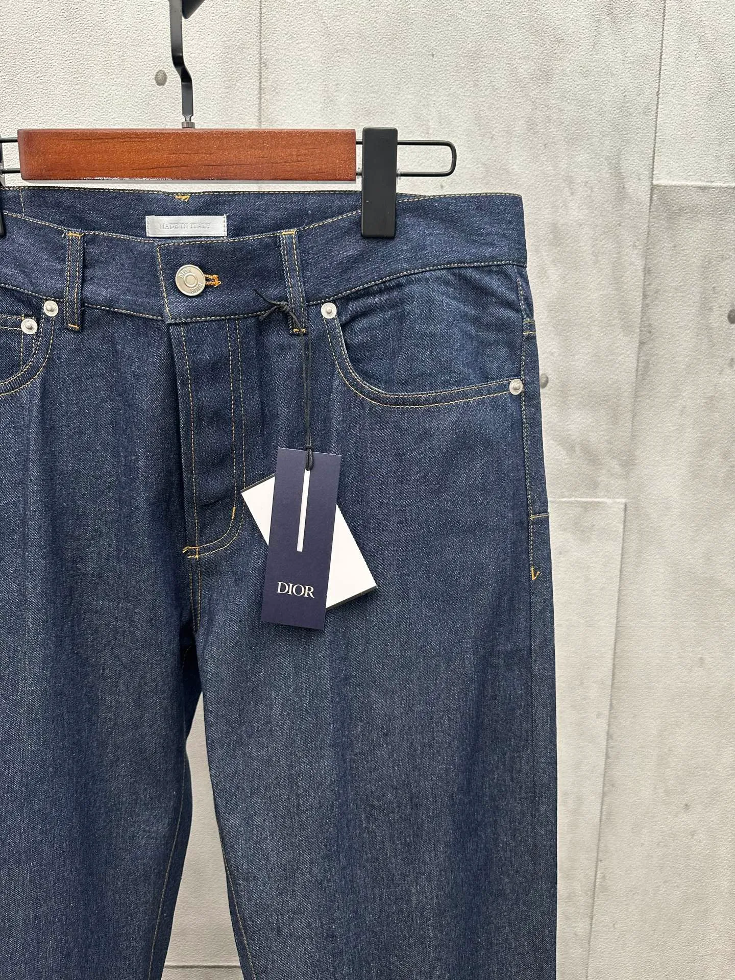 🅿️440 DIOR Dior 2025FW new navy blue cotton denim trousers. Designed with the Dior love logo from the Dior archives. Same style for men and women. Size: S M L XL