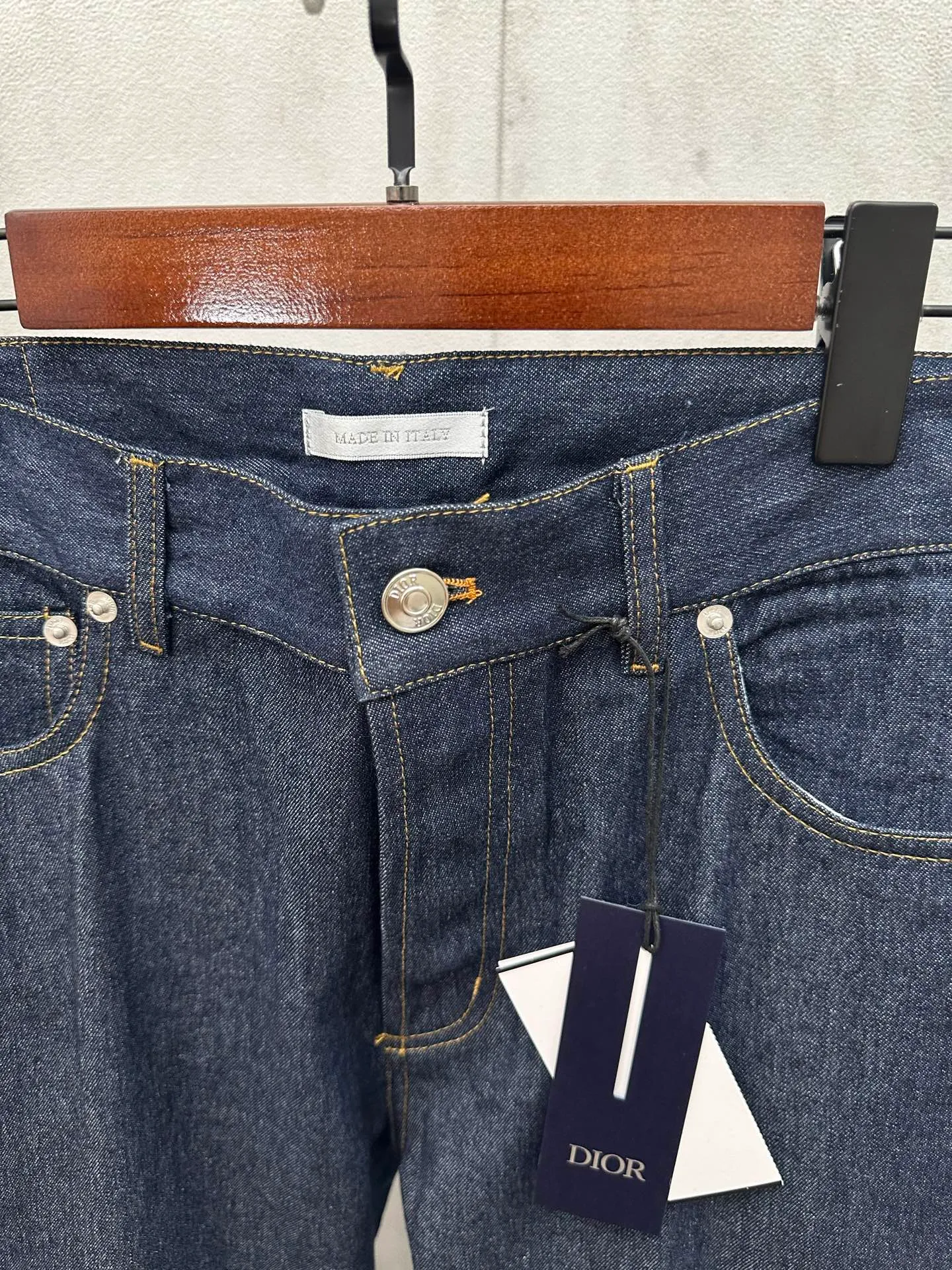 🅿️440 DIOR Dior 2025FW new navy blue cotton denim trousers. Designed with the Dior love logo from the Dior archives. Same style for men and women. Size: S M L XL