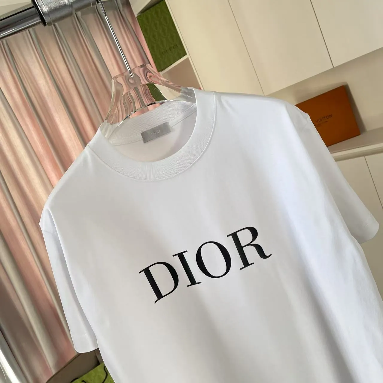🅿️170 Dio Dior 2025 summer new style Letter logo three-dimensional silicone printing Short-sleeved T-shirt Customized fabric 300g Same style for men and women Color: Black White Sky Blue Iron Gray Size: S M L XL XXL Five codes​