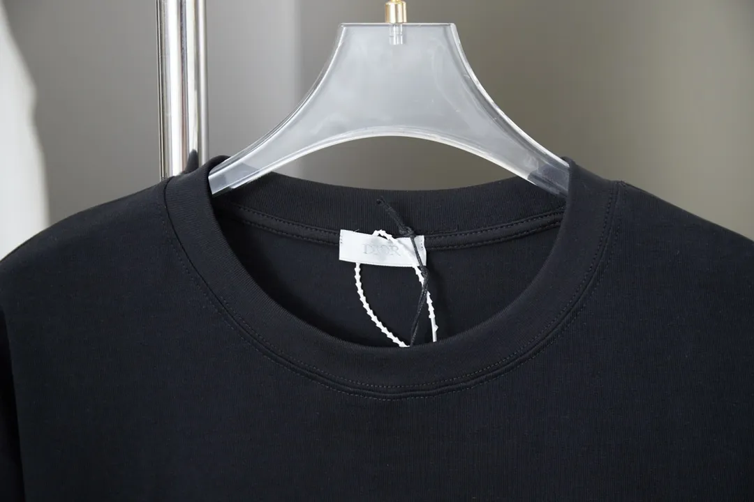 🅿️210 High quality D*OR2025 latest Dior co-branded Stone Island short-sleeved T-shirt, pure cotton double yarn fabric, using high-density thread embroidery, loose version, full set of accessories, soft and thick fabric, complete with three standards, same style for men and women S M L XL