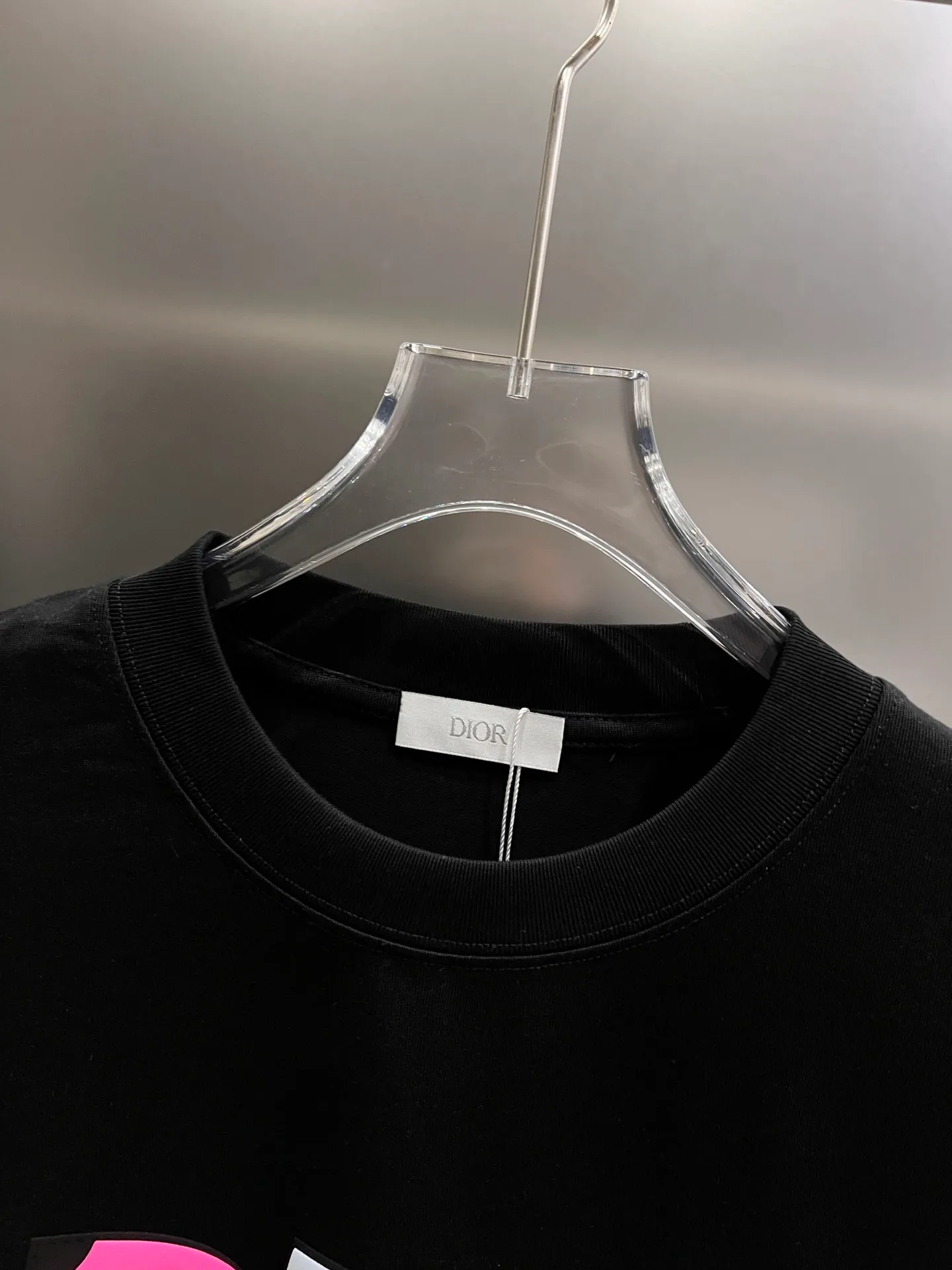 🅿️190 Dio* Dior 2025 autumn and winter new style Classic letter thick plate three-dimensional silicone technology Simple and elegant Customized double yarn plain cotton fabric Short-sleeved T-shirt Same style for men and women Size S M L XL XXL Five sizes black white