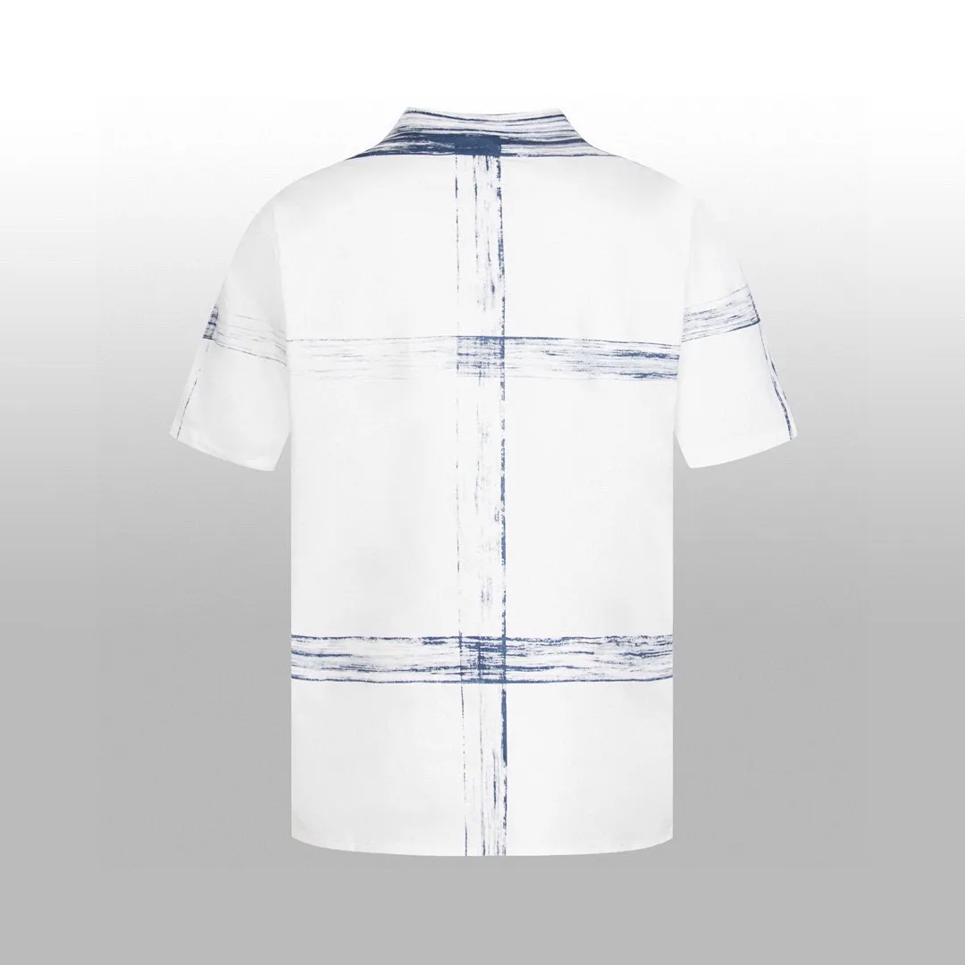 🅿️350 high version [DIO*] new short-sleeved shirt Inspired by [Ink Blues], it is great when worn alone 👍🏻High-end ink-style color Super fresh in summer Perfect detail processing 💯 Classic Logo pattern The upper body is super good-looking Same style for men and women Size: XSSML