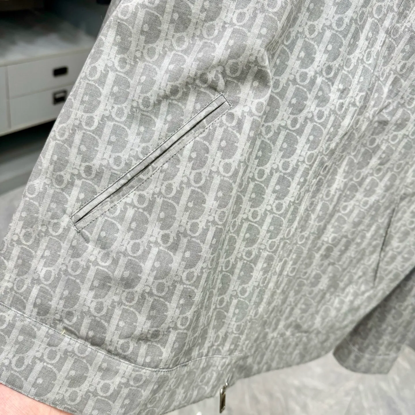 🅿️480 Dior Dior 25 early autumn new style lapel zipper jacket, denim golden all-over printed jacquard fabric, counterpoint cutting, multi-pocket design, customized original hardware, loose fit, full of details SMLXL