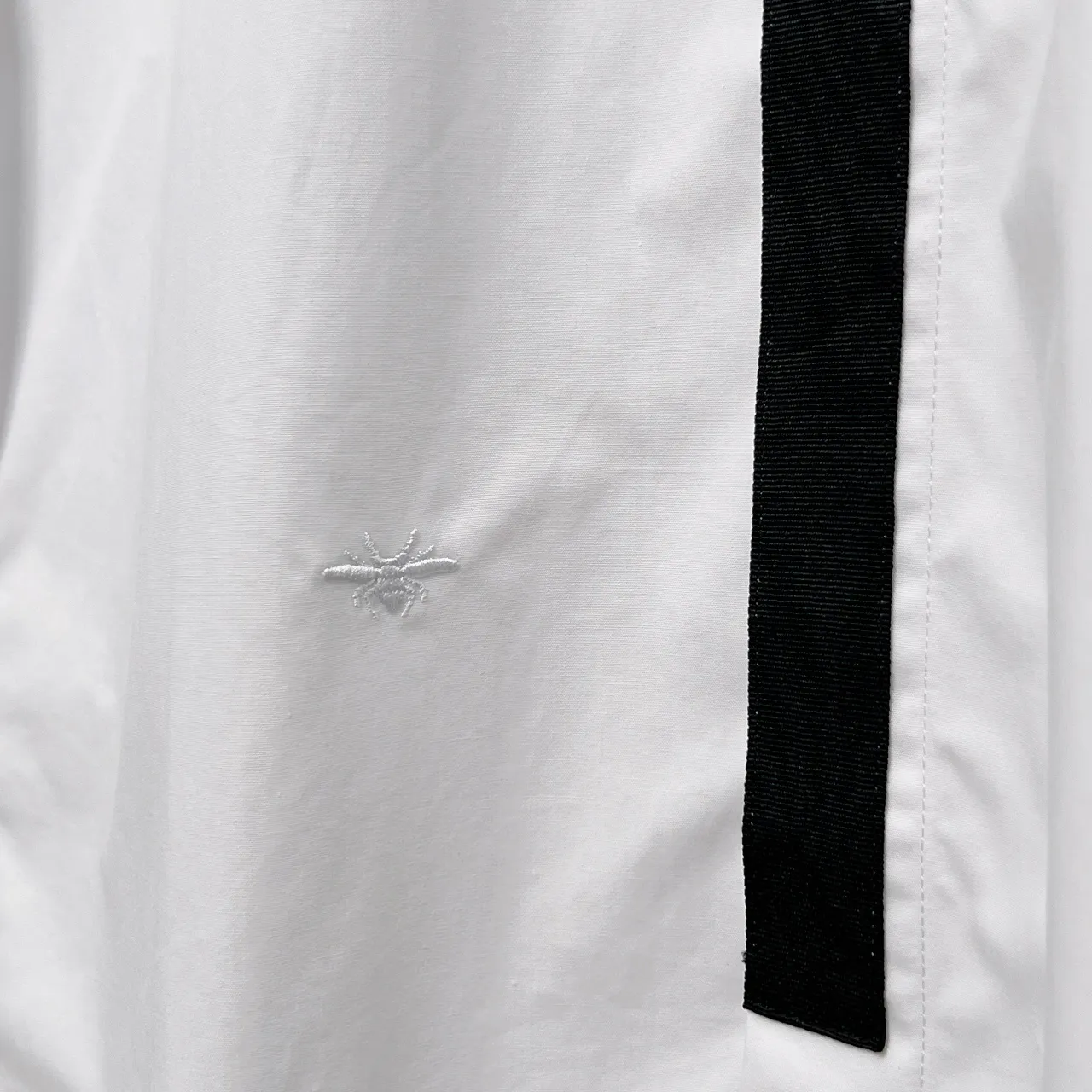 🅿️366 DIO*/Dior placket color-blocked webbing bee embroidered shirt Size: M-3XL Color: Black White