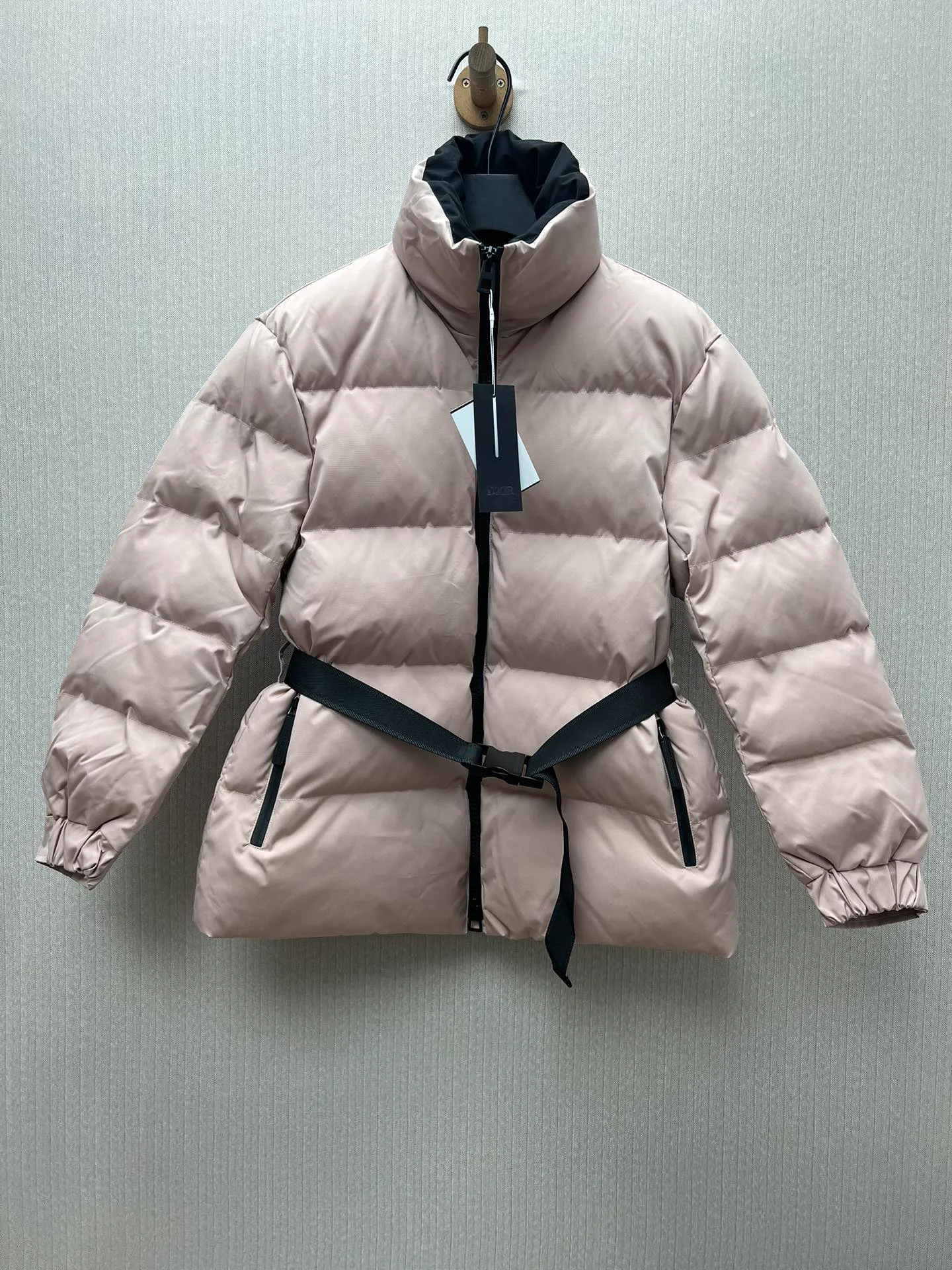 🅿️770 Dior 25ss new Dioralps Star pattern belted quilted taffeta loose fit windproof long-sleeved cotton jacket, women's pink, size: S.M.