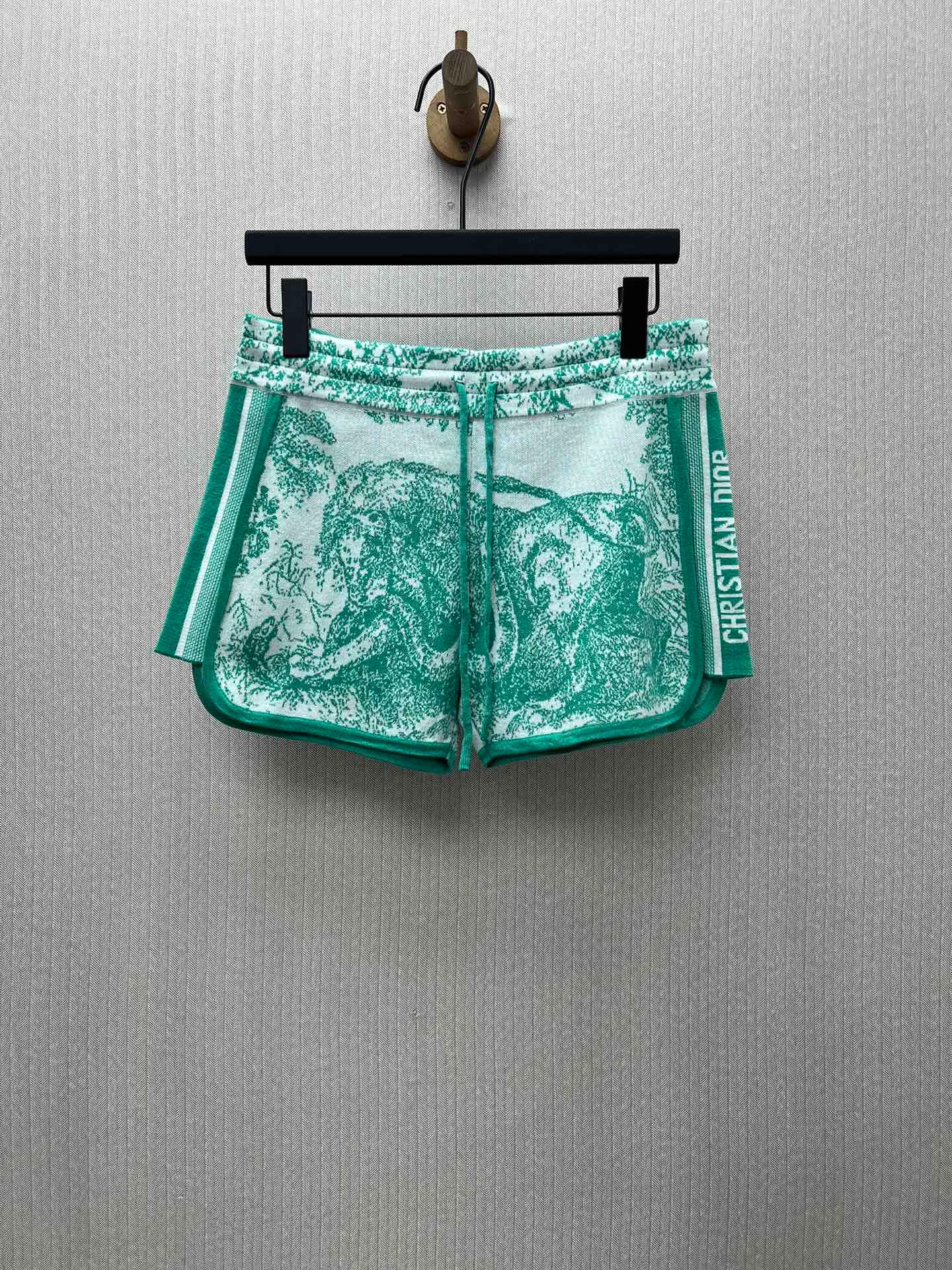 🅿️680 complete set of Dior 25ss new letter logo Rui jungle jacquard loose knitted shorts Size: S.M.L.