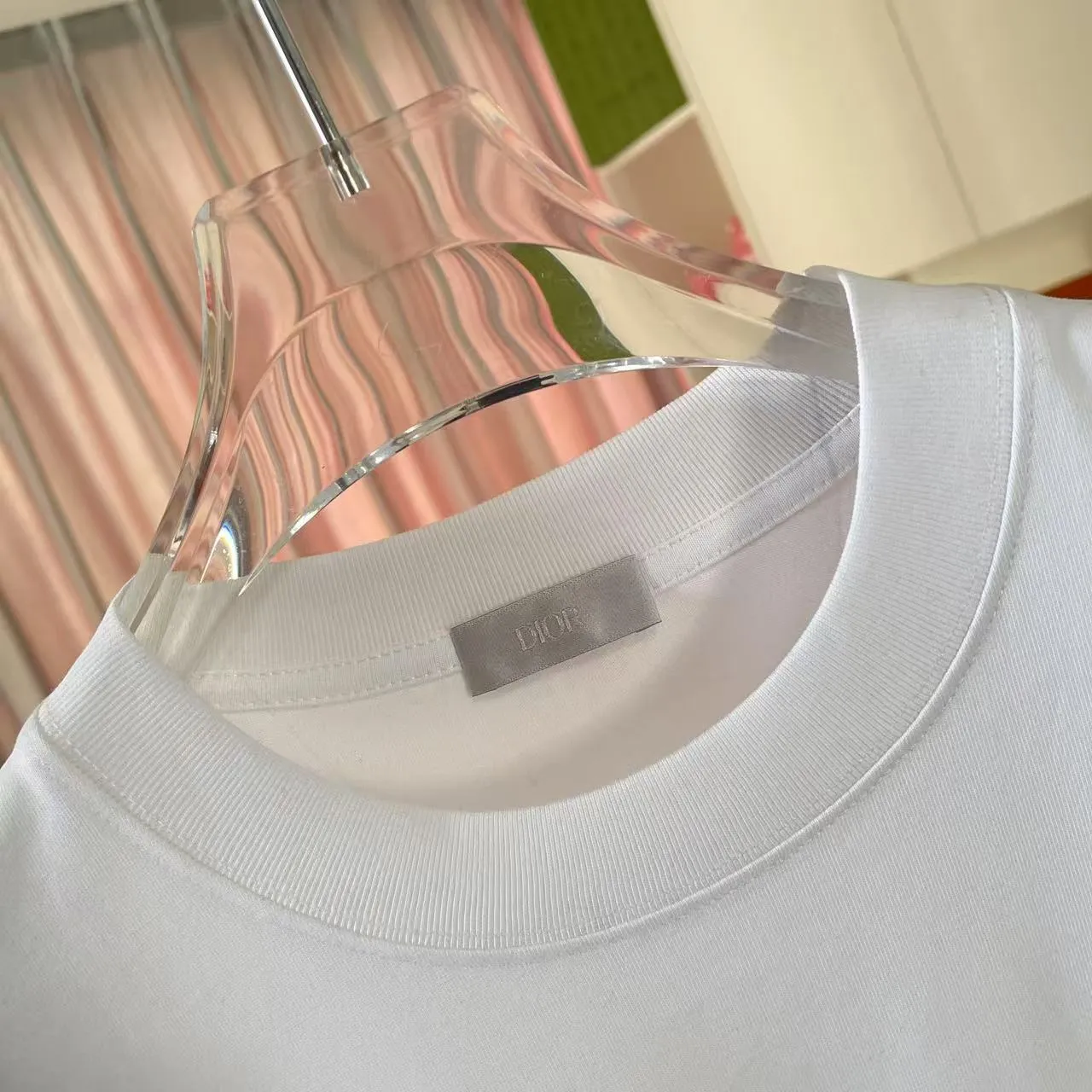 🅿️170 Dio Dior 2025 new summer style love letter three-dimensional silicone printing short-sleeved T-shirt customized fabric 300g same style for men and women Color: black white rose red iron gray Size: S M L XL XXL five sizes ​