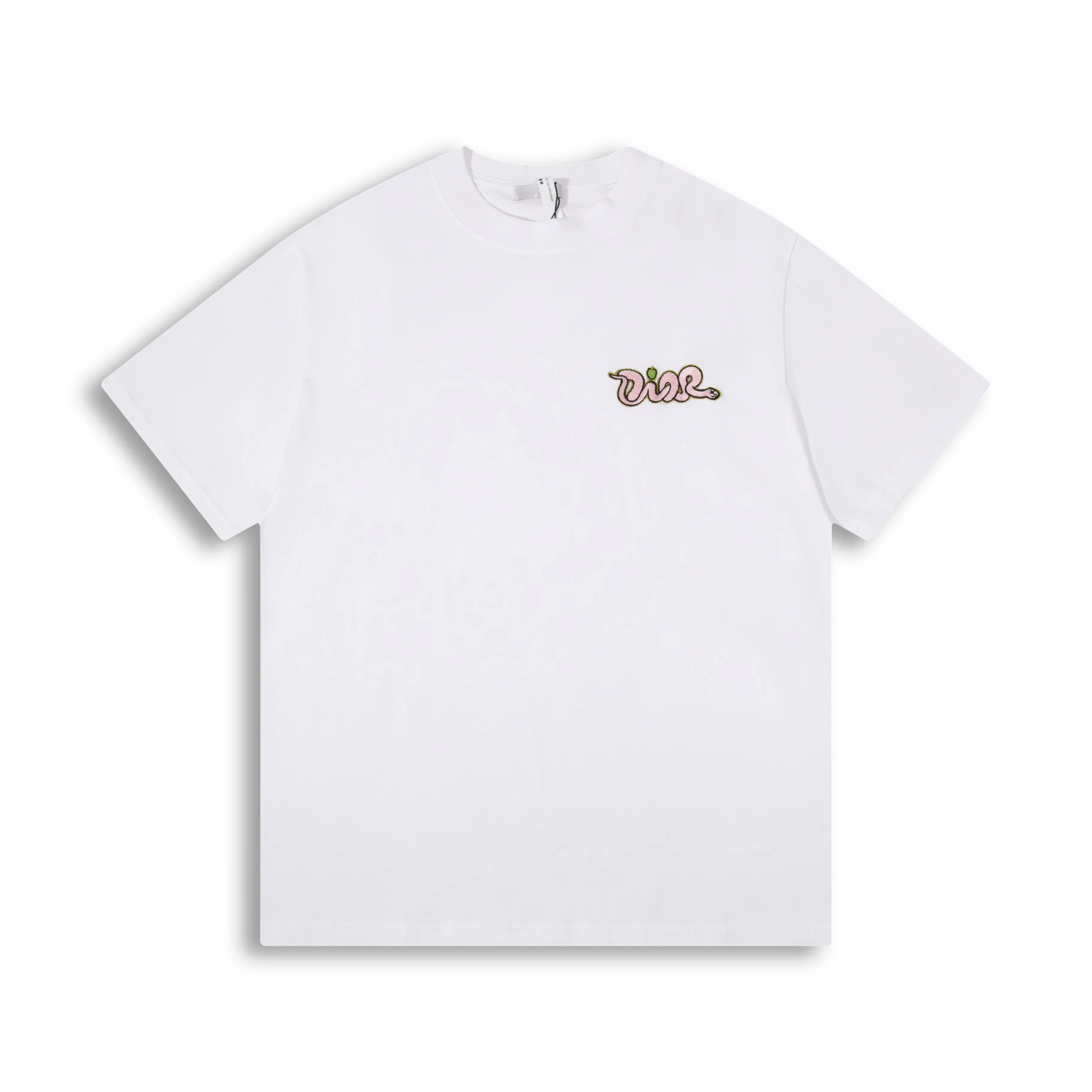 🅿️190 Correct version of high-quality DIO*X kaws 25ss Year of the Snake series embroidered short-sleeved T-shirt. Made of 21s double yarn cotton plain fabric. Purchased the Y version [AB color] to analyze the dye ratio, order and dye the bulk fabric thread color, the front panel is embroidered with Tajima embroidery machine imported from Japan, mercerized multi-color hemming embroidery method, matching new Year of the Snake co-branded hangtag.  SIZE: XS S M L
