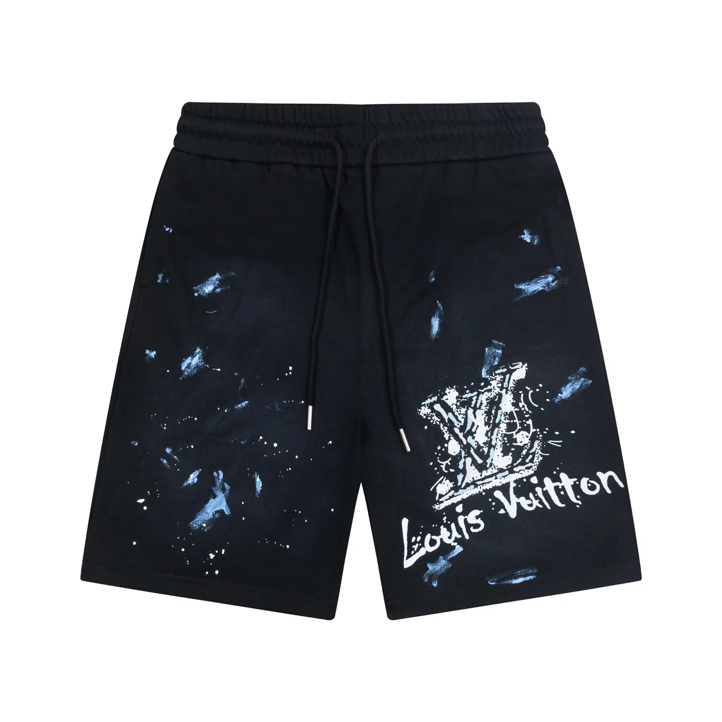 🅿️200 DIOR Dior 2025 new model, light luxury, hand-painted graffiti letter logo, back pocket design, daily commuting wear for men and women, casual shorts ·Customized terry fabric ·Adjustable elastic waist design ·Waist label hangtag, three wash marks complete Color: Black Size: S M L XL