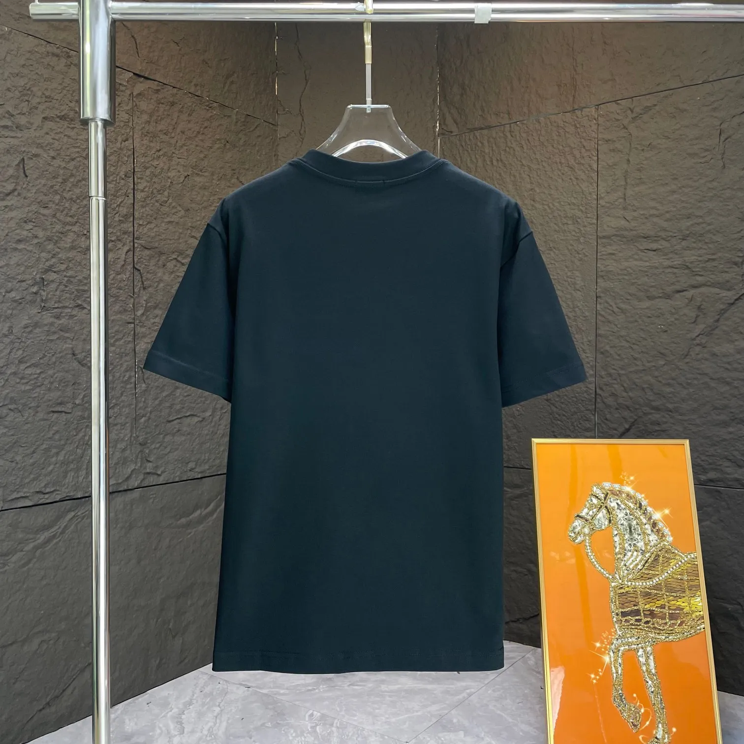 🅿️170 Dio* Dior* 2025 spring and summer new short-sleeved T-shirt Heavy cotton letter pattern printing Color: Black White Night Blue Size: S M L XL XXL