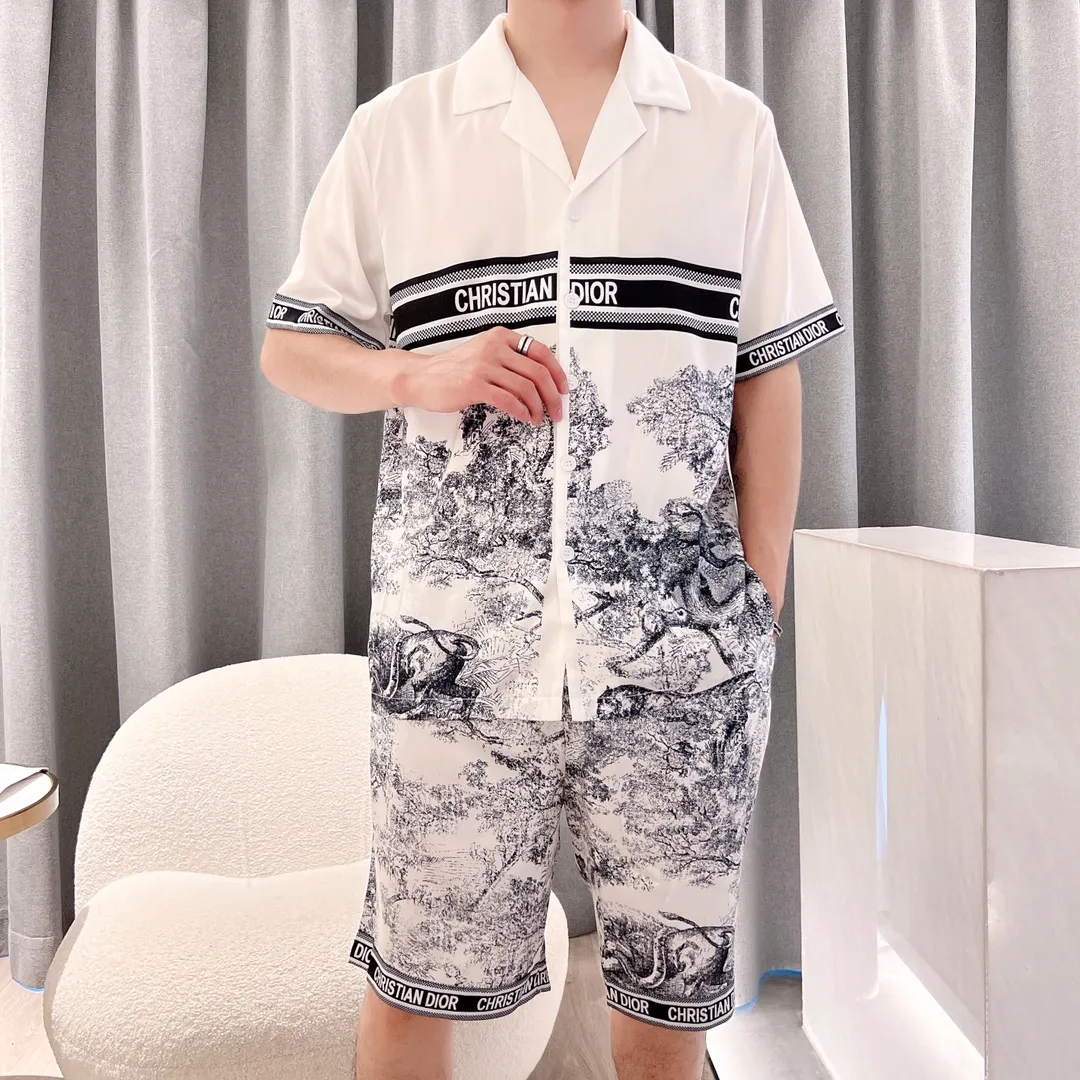 🅿️340 2024 DIOR Dior home wear, high-end Korean silk fabric, skin-friendly, soft and comfortable, couple size M～XXXL