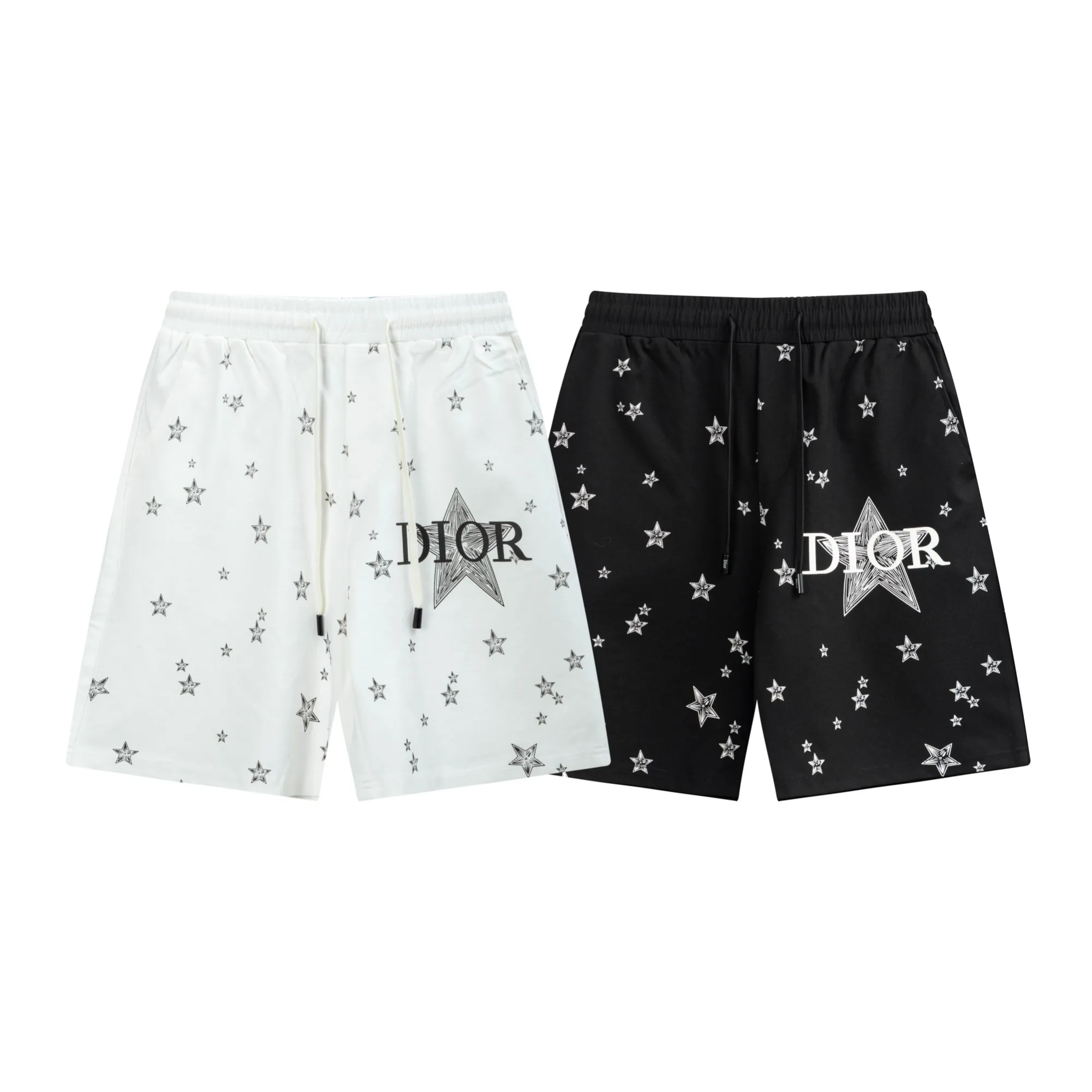 🅿️190 2025 Dior Dior new knitted shorts, customized fabrics, knitted technology and printed logo. The version is tight and three-dimensional, with straight stripe splicing. The customized trouser cord hardware has strong texture and smoothness. The upper body is comfortable and breathable. It has a concave and convex three-dimensional feel. It is suitable for fashionable and casual wear. Color: Black-White Size: M-4XL
