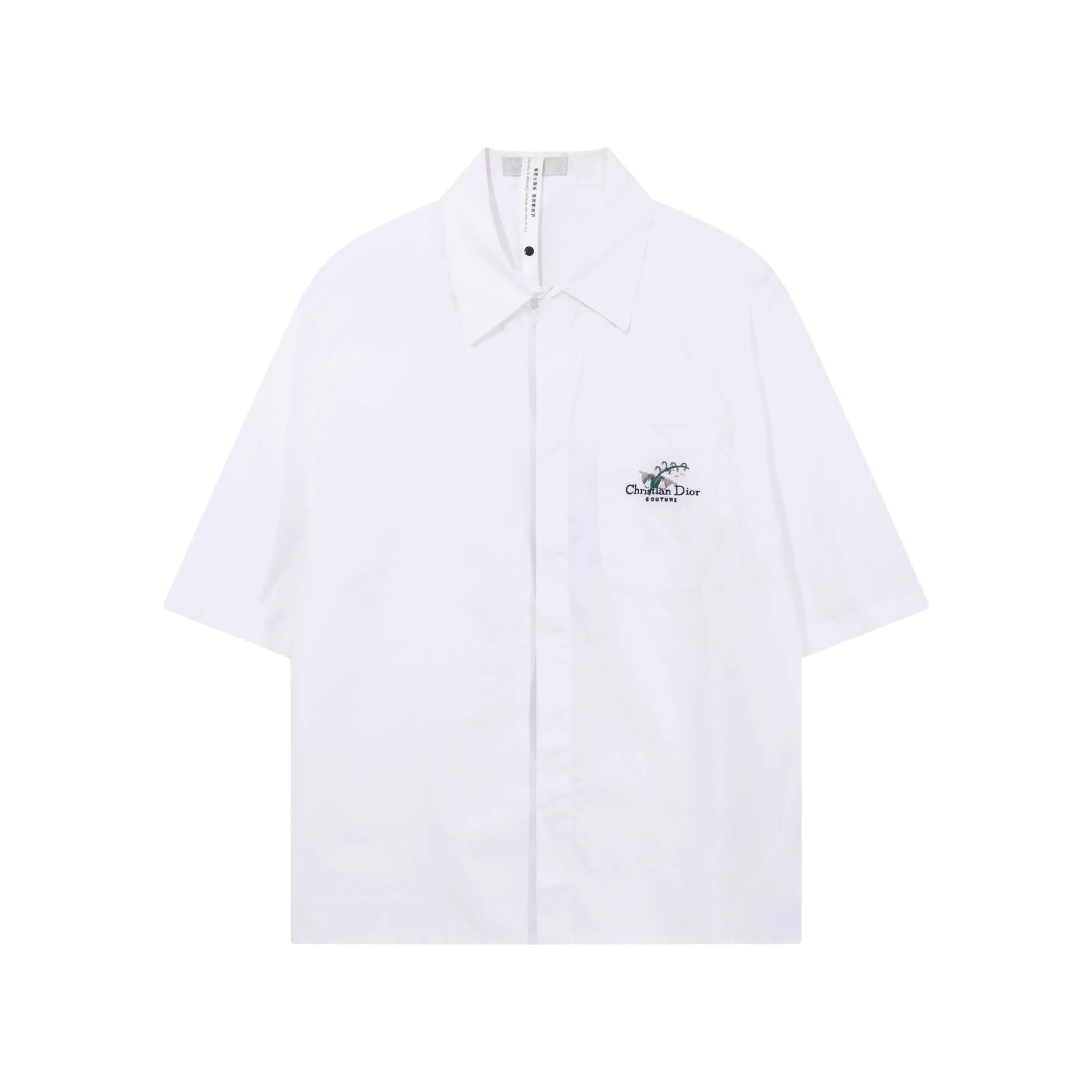 🅿️260 High quality and new Dior 25ss lily of the valley embroidered short-sleeved shirt Dior's new cotton poplin lily of the valley embroidered shirt is made of cotton fabric with lily of the valley embroidery design on the chest Size: xs-l