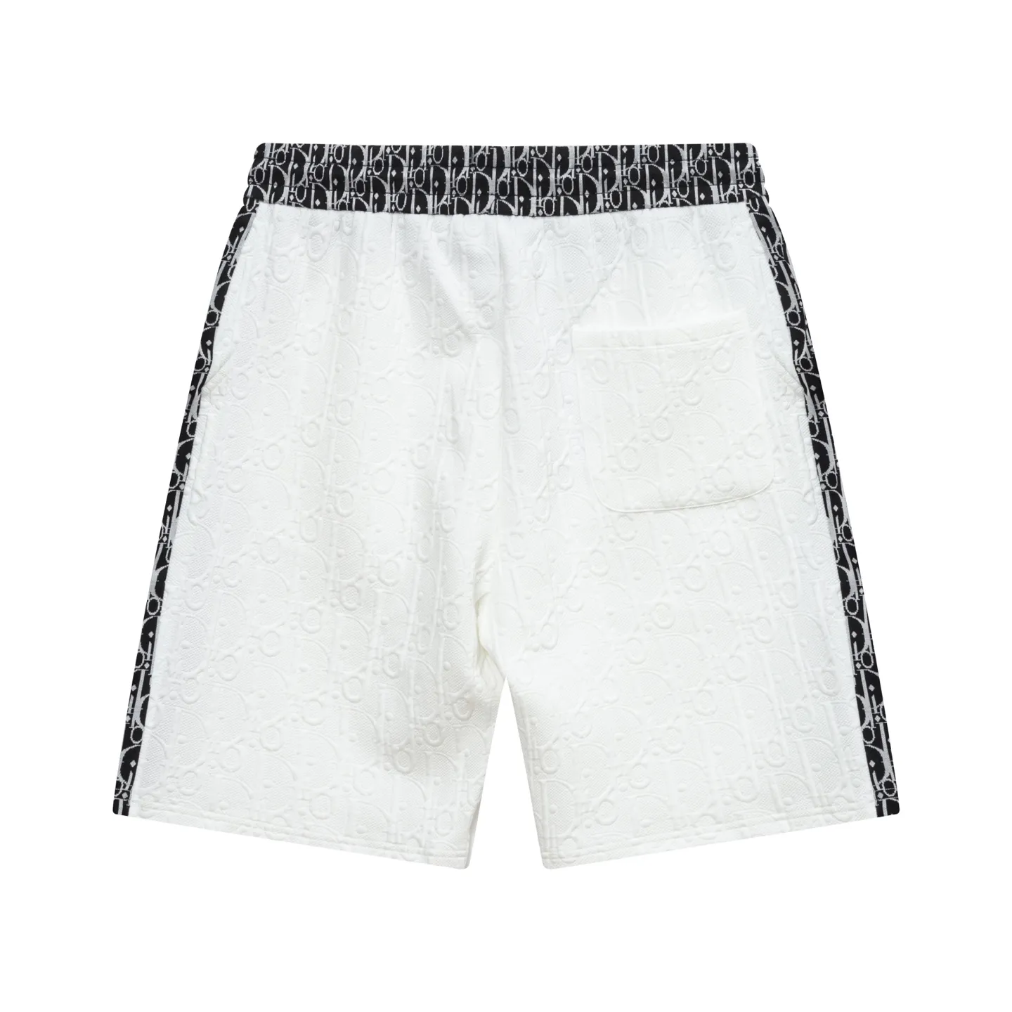 🅿️200 DIOR Dior 2025 new model Light luxury Ribbon splicing Back opening pockets Daily commuting for men and women A must-have for casual shorts · Customized jacquard fabric · Built-in drawstring to adjust the elastic waist design · Inner edge processing, no head pressure · Complete waist tag with three washing marks Color: White Size: S M L XL