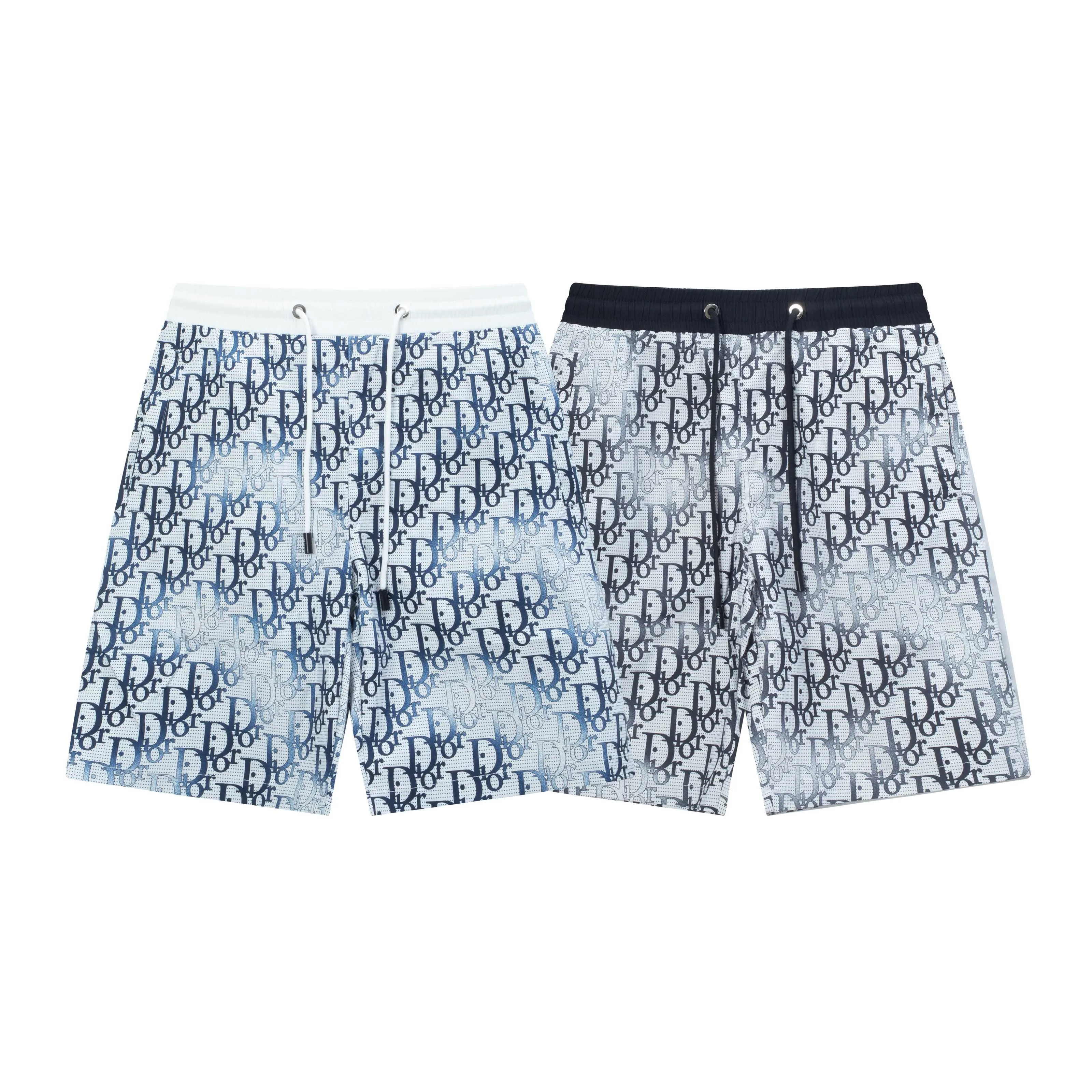 🅿️160 2025 DiOR Dior's new quick-drying beach shorts, customized fabrics, with presbyopic craftsmanship and logo printed all over. The version is tight and three-dimensional, with straight stripe splicing. The customized trouser cord hardware has strong texture and smoothness. The upper body is comfortable and breathable. It has a concave and convex three-dimensional feel. It is fashionable and casual. Color: Black Blue Size: M-4XL