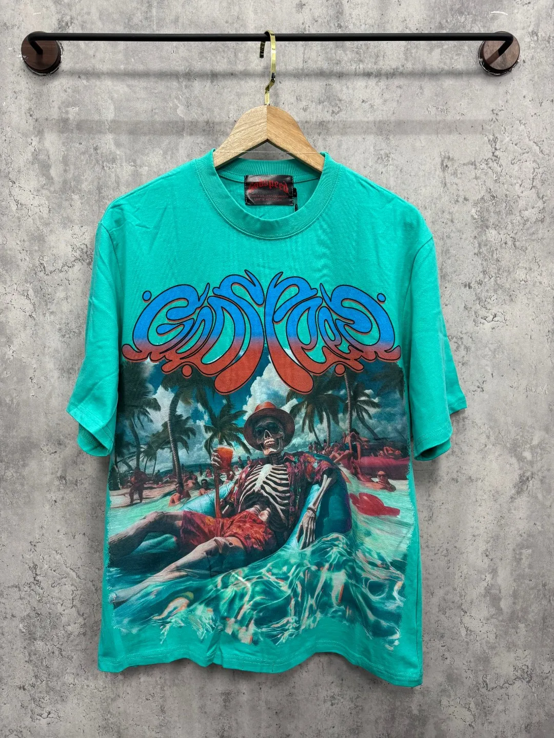 G65# GodSpeed ​​White Ink Direct Print Short Sleeve S-XL Blue Orange P116