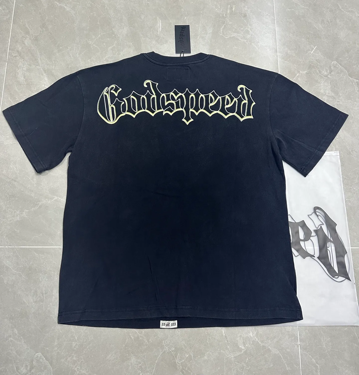 6137# Washed black I P116 Real stock (American fashion niche) Godspeed cross-border American rock street washed retro style short-sleeved T (craft printing) Fabric (fabric): 32 counts combed double yarn 250 grams weight Size (size): S-M-L-XL Color (colour): Washed black