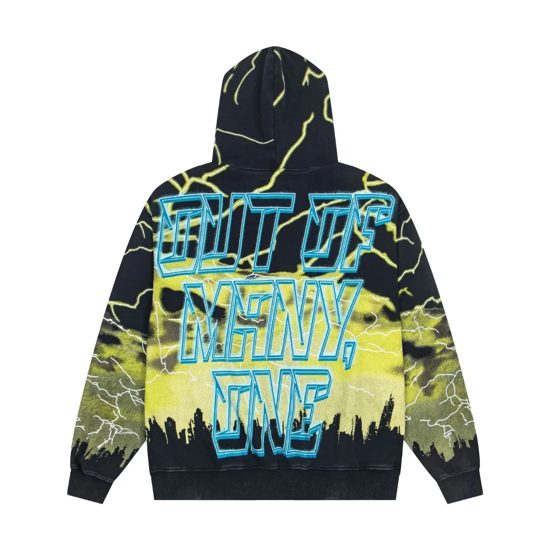 G56# GodSpeed ​​all-over HD printed washed zipper sweatshirt Size S-XL black blue black red black yellow P266