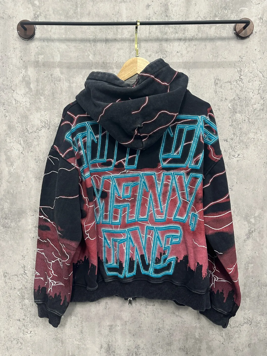 G56# GodSpeed ​​all-over HD printed washed zipper sweatshirt Size S-XL black blue black red black yellow P266