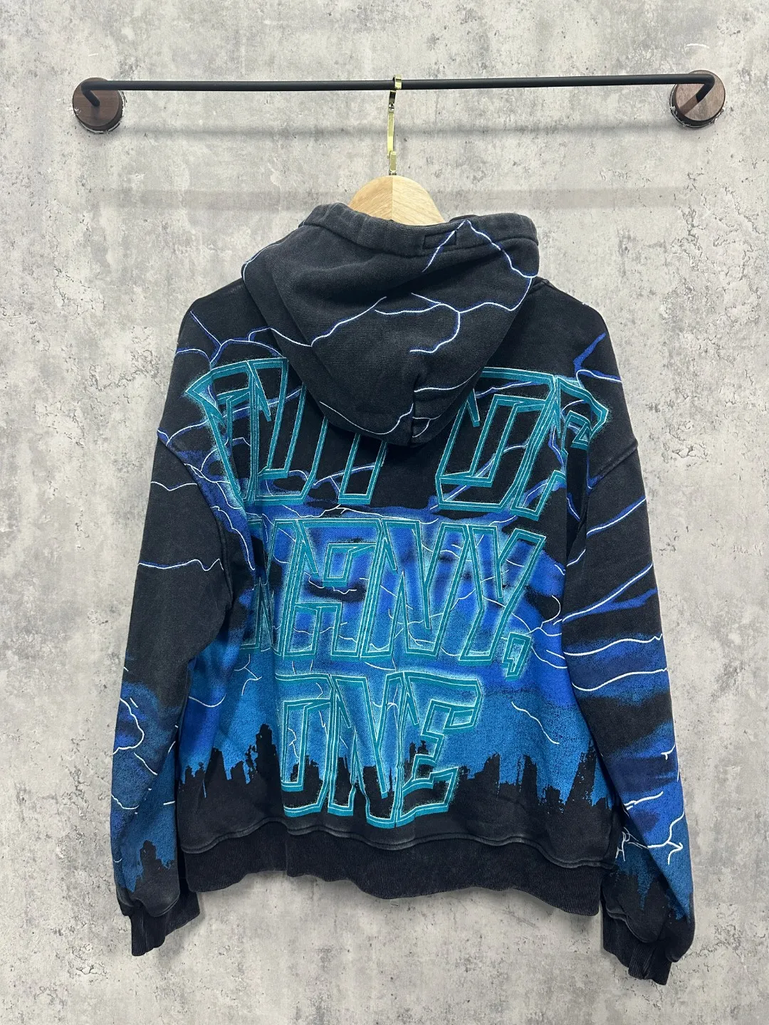 G56# GodSpeed ​​all-over HD printed washed zipper sweatshirt Size S-XL black blue black red black yellow P266