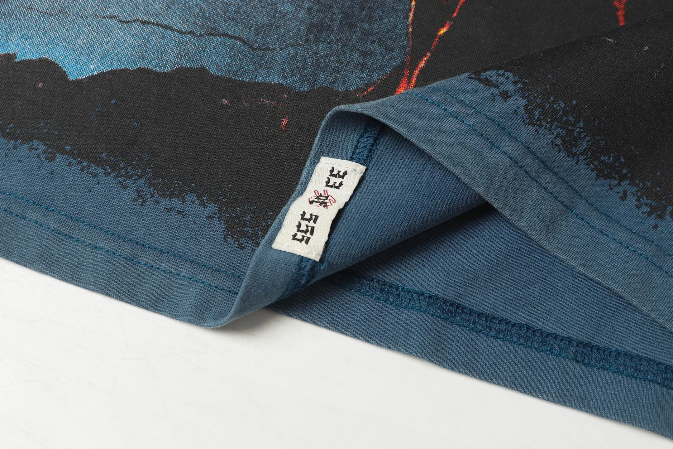 6001# washed black/denim blue｜P116 Godspeed cross-border American rock and roll street washed retro style short-sleeved T (craft print) fabric (fabric): washed black, blue: 32 count combed double yarn 250g weight code (size): S-M-L-XL color (colour): washed black, washed blue