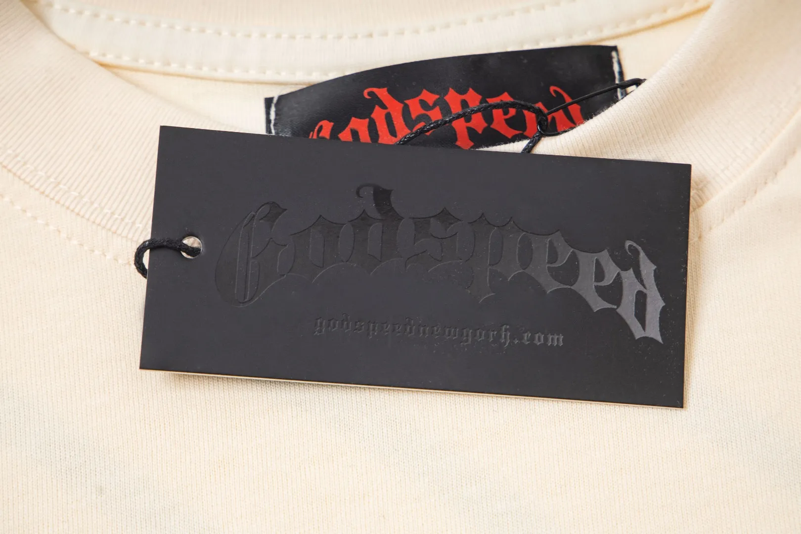 G37# GodSpeed ​​washed printed spliced ​​waffle long sleeves S-XL size washed black P146 apricot P136