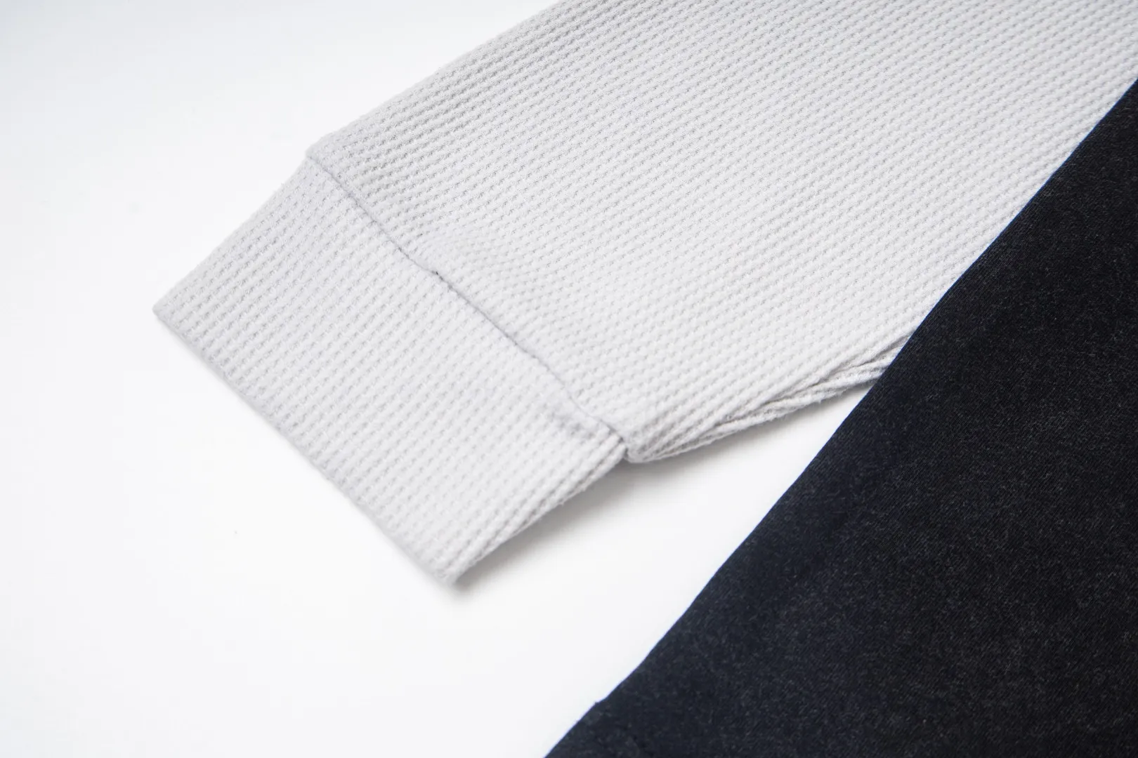 G37# GodSpeed ​​washed printed spliced ​​waffle long sleeves S-XL size washed black P146 apricot P136