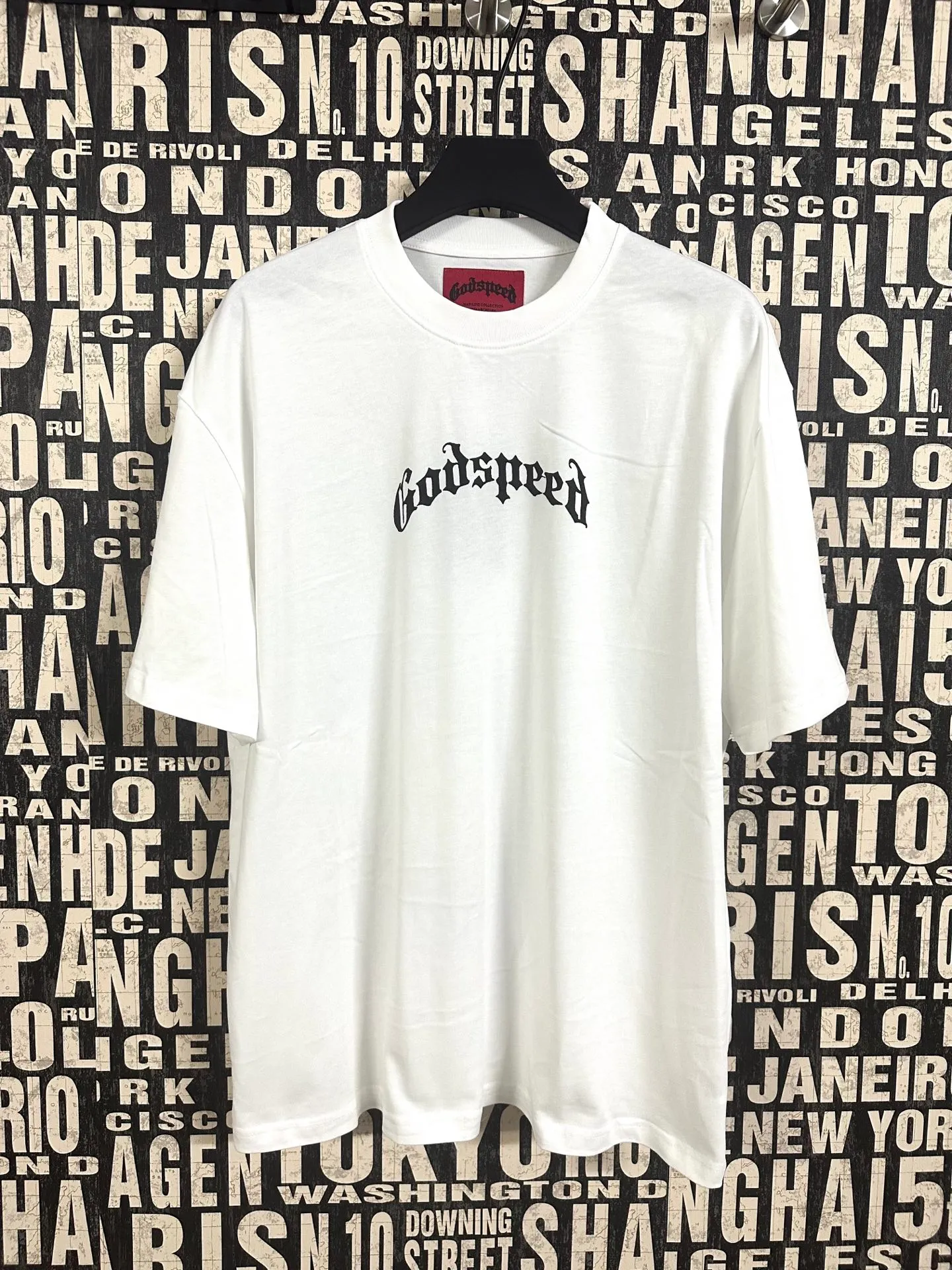 5046# White/Apricot｜P104 Godspeed cross-border American rock and roll street washed retro style short-sleeved T (craft printing) fabric (fabric) 32 counts combed double yarn 240 grams weight code number (size): S-M-L-XL color (colour): apricot.white