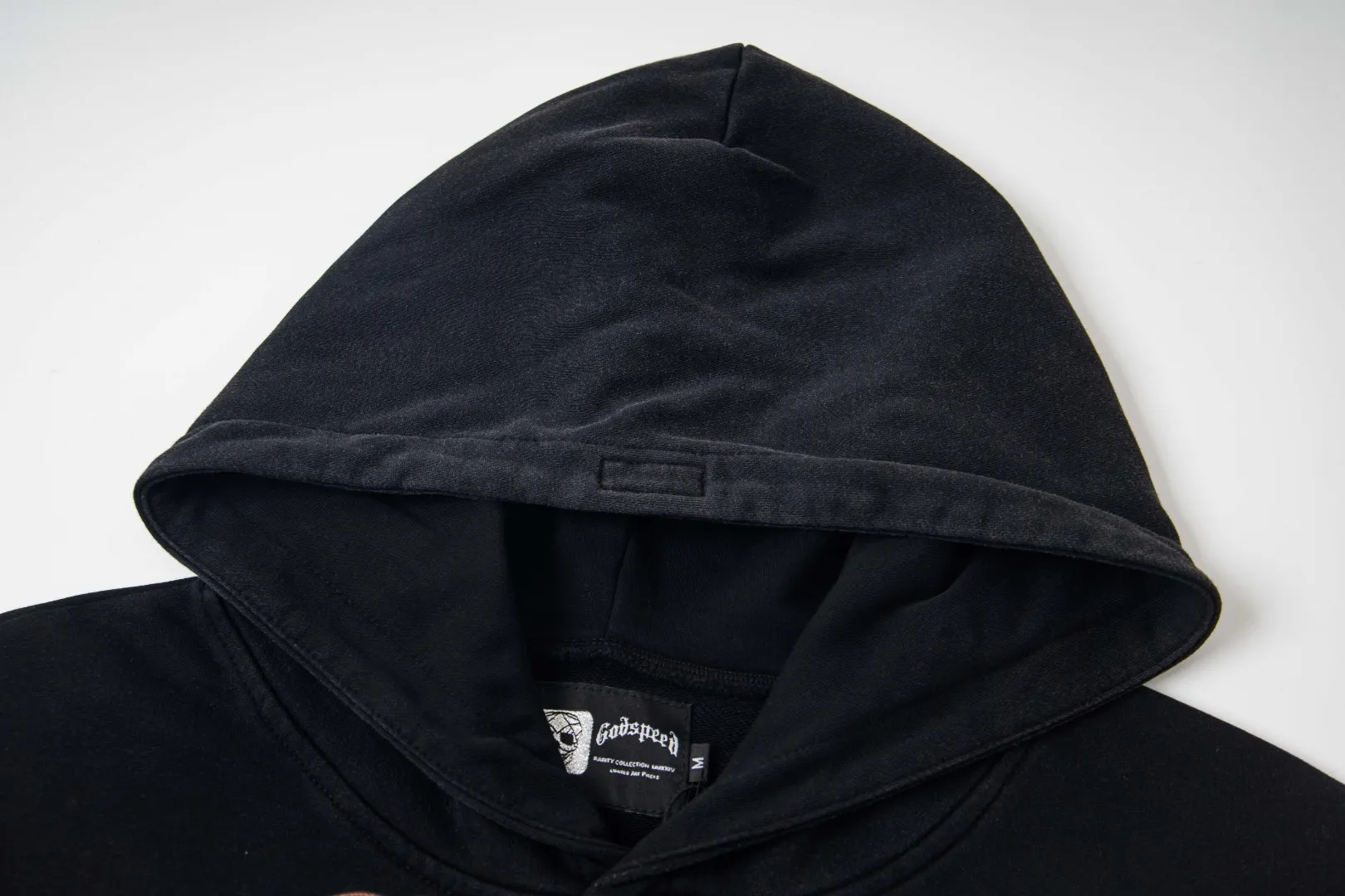 G22# GodSpeed ​​white ink direct spray sweatshirt S-XL washed black P236