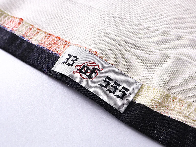 3010# P110 Real shot Godspeed American fashion rock street retro loose printed cotton short sleeves Fabric: 240g 32 count fine cotton double yarn pure cotton Color: off-white apricot Size: S M L XL