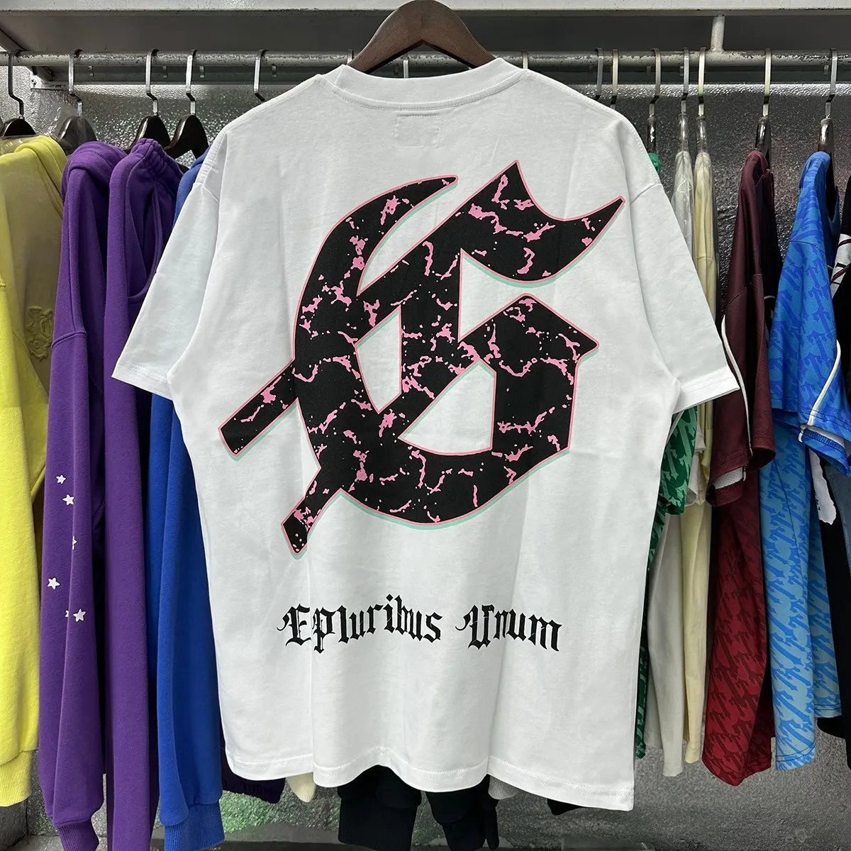 Actual photo, No. 7038, 2025 Meichao Godspeed Technology Staring Skull Print High Quality Double Yarn Pure Cotton Casual Short Sleeve T Batch 110 Color: Black, White; Size: S M L XL