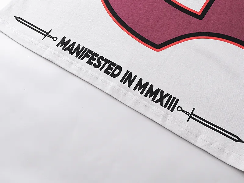 3122# P106 Real shot Godspeed American fashion rock street retro loose printed cotton short sleeves Fabric: 240g 32 count fine cotton double yarn pure cotton Color: off-white Size: S M L XL