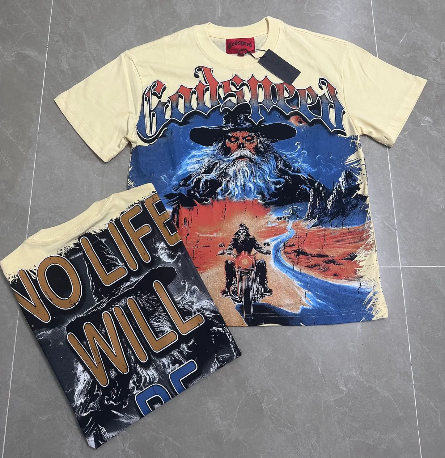 5303#apricot I P106 Godspeed cross-border American rock and roll street washed retro style short-sleeved T (craft printing) fabric (fabric): 32 counts combed double yarn 240 grams weight code number (size): S-M-L-XL color (colour): apricot