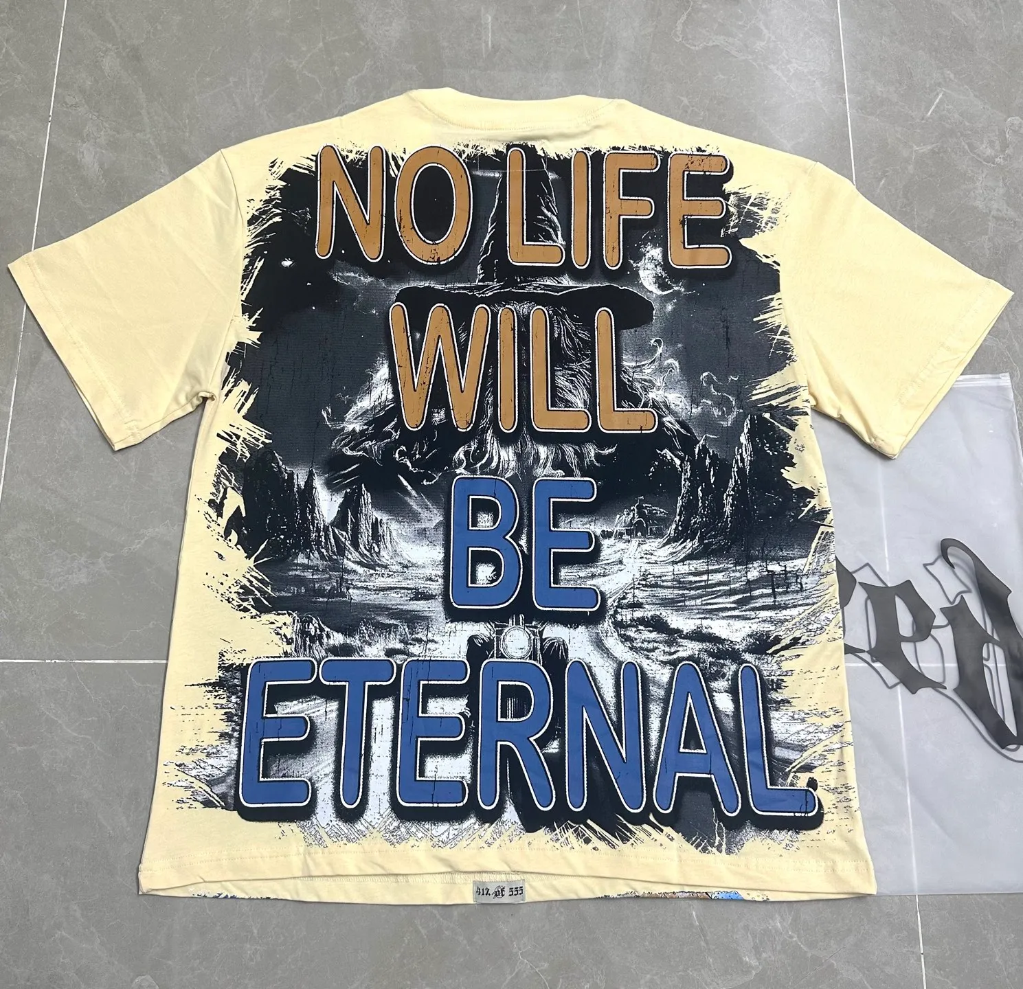 5303#apricot I P106 Godspeed cross-border American rock and roll street washed retro style short-sleeved T (craft printing) fabric (fabric): 32 counts combed double yarn 240 grams weight code number (size): S-M-L-XL color (colour): apricot