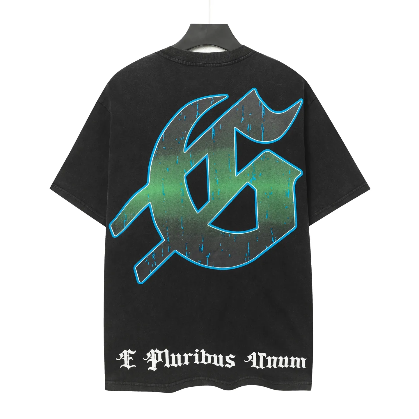 6060#washed black｜P116 Godspeed cross-border American rock and roll street washed retro style short-sleeved T (craft printing) fabric (fabric): 32 count combed double yarn 250g weight code number (size): S-M-L-XL color (colour): washed black