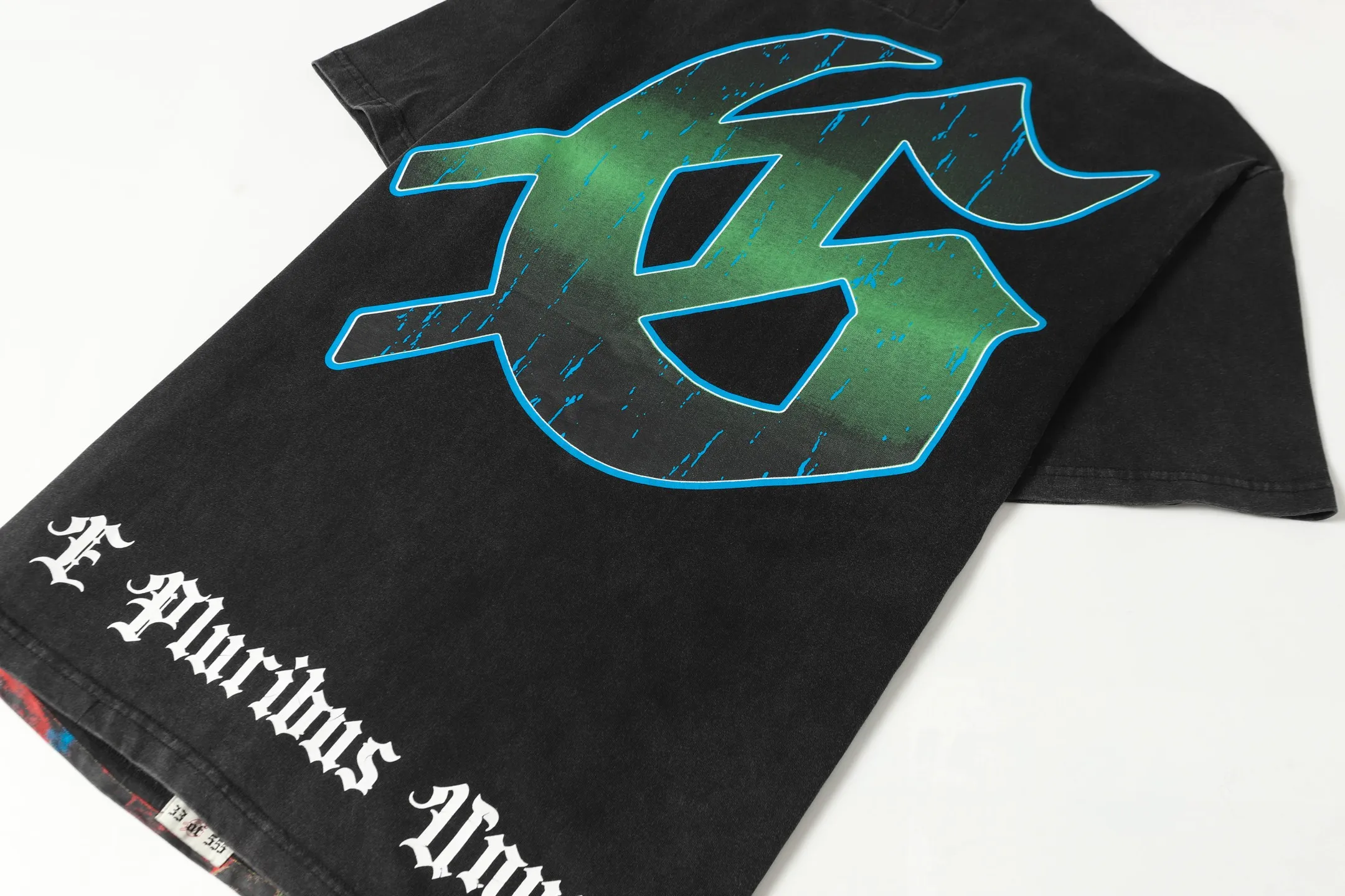 6060#washed black｜P116 Godspeed cross-border American rock and roll street washed retro style short-sleeved T (craft printing) fabric (fabric): 32 count combed double yarn 250g weight code number (size): S-M-L-XL color (colour): washed black